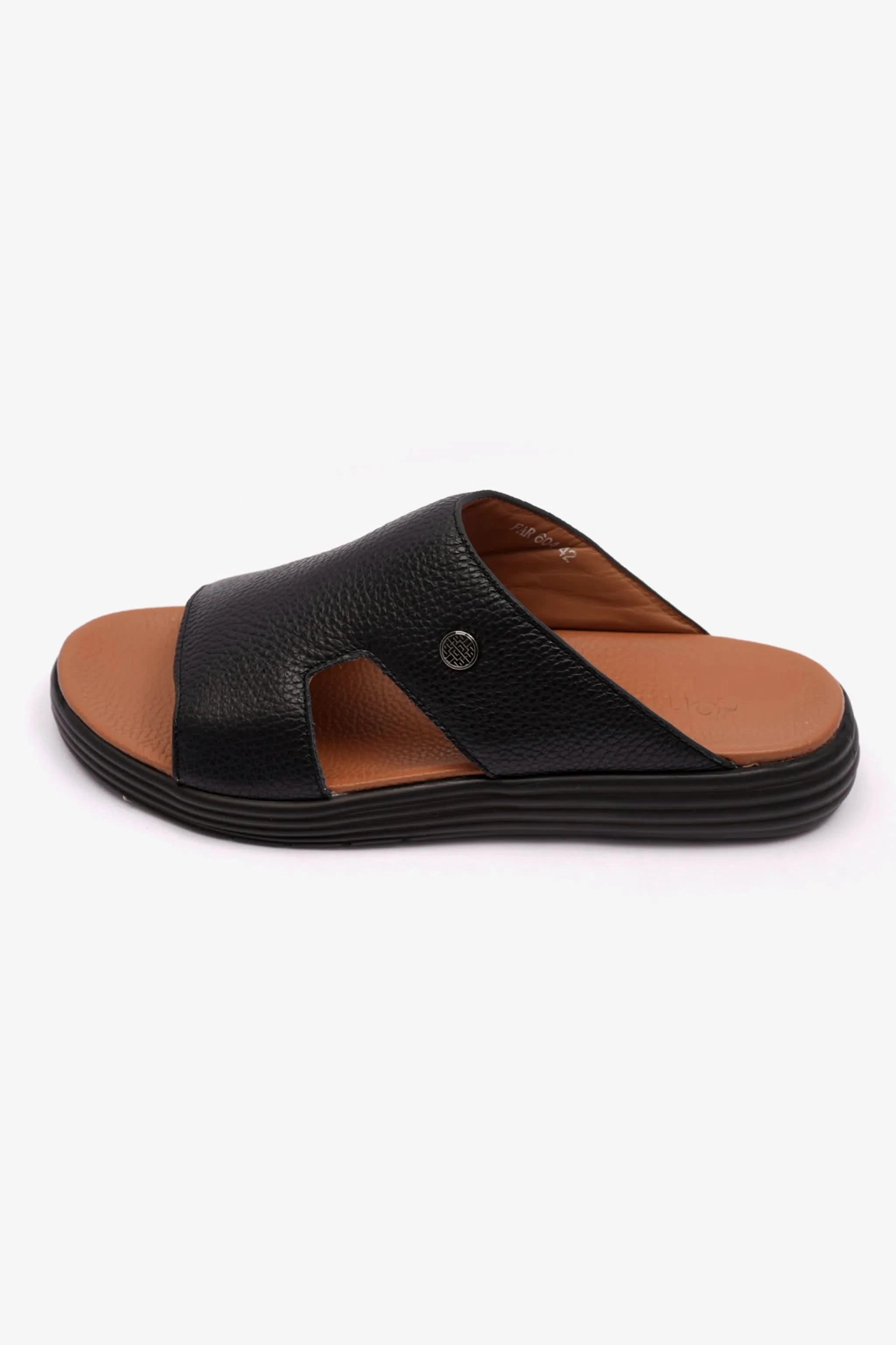 SOFT MILLED MENS ARABIC COMFORT PLUS SANDALS BLACK - Seventy7