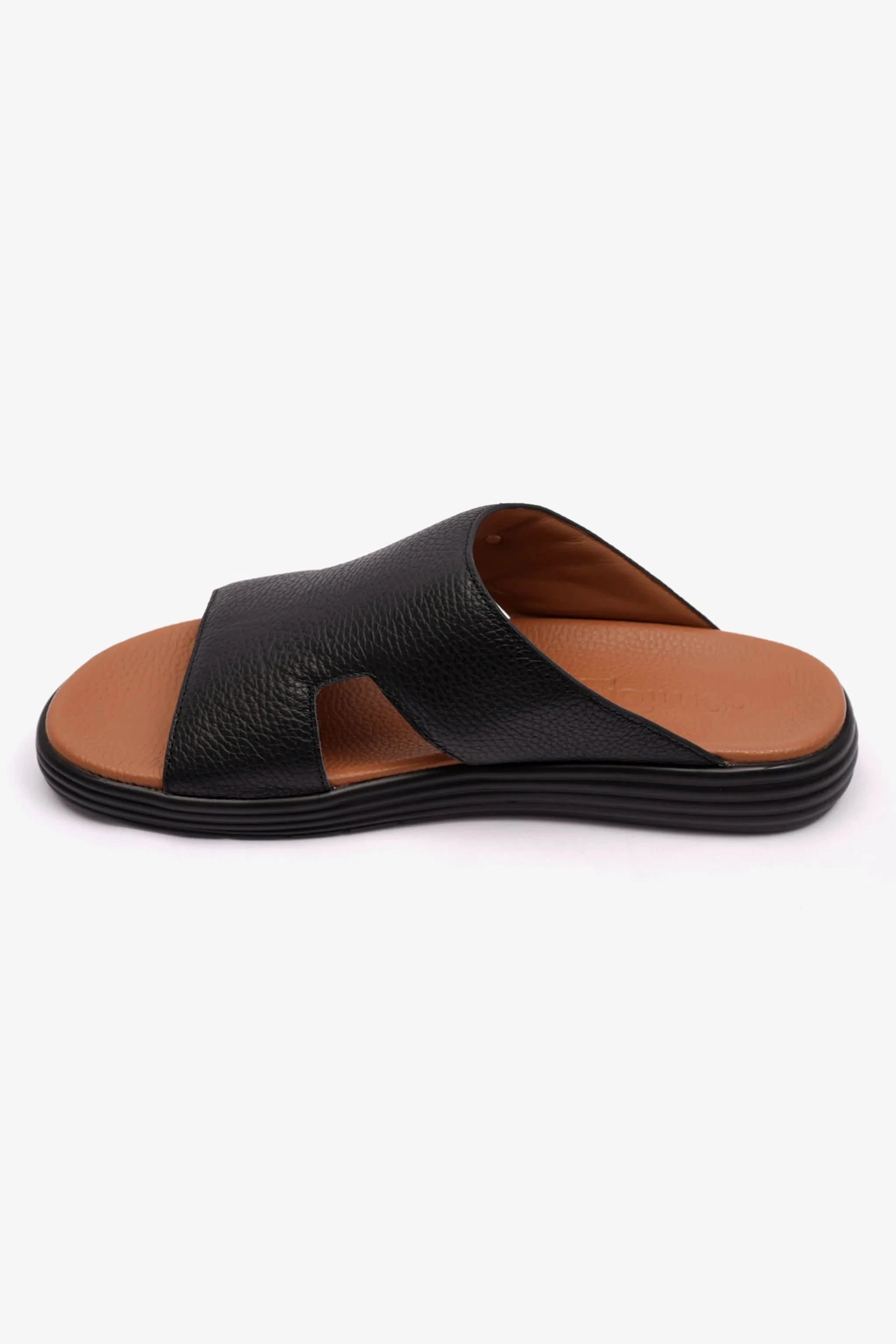 SOFT MILLED MENS ARABIC COMFORT PLUS SANDALS BLACK - Seventy7