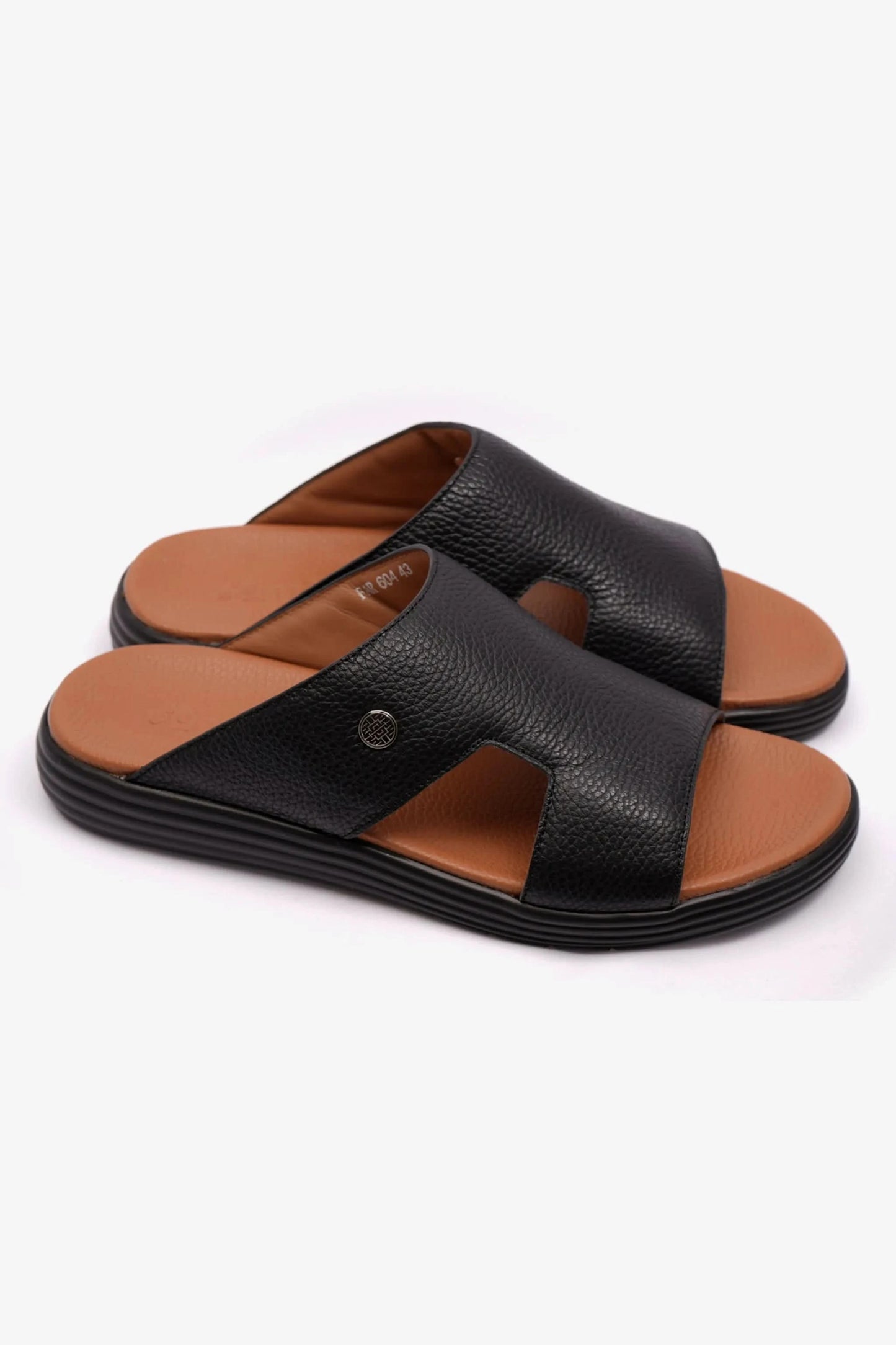 SOFT MILLED MENS ARABIC COMFORT PLUS SANDALS BLACK - Seventy7