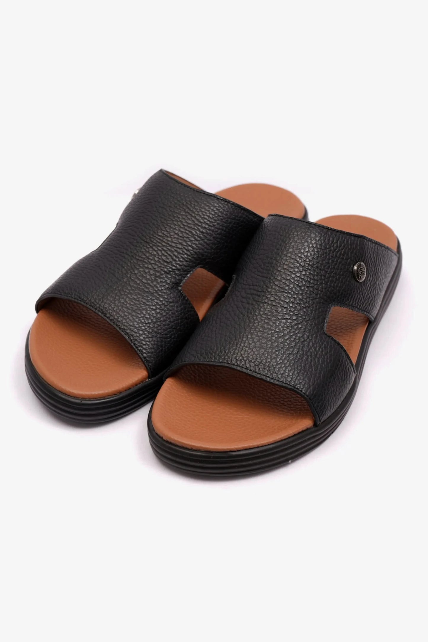 SOFT MILLED MENS ARABIC COMFORT PLUS SANDALS BLACK - Seventy7