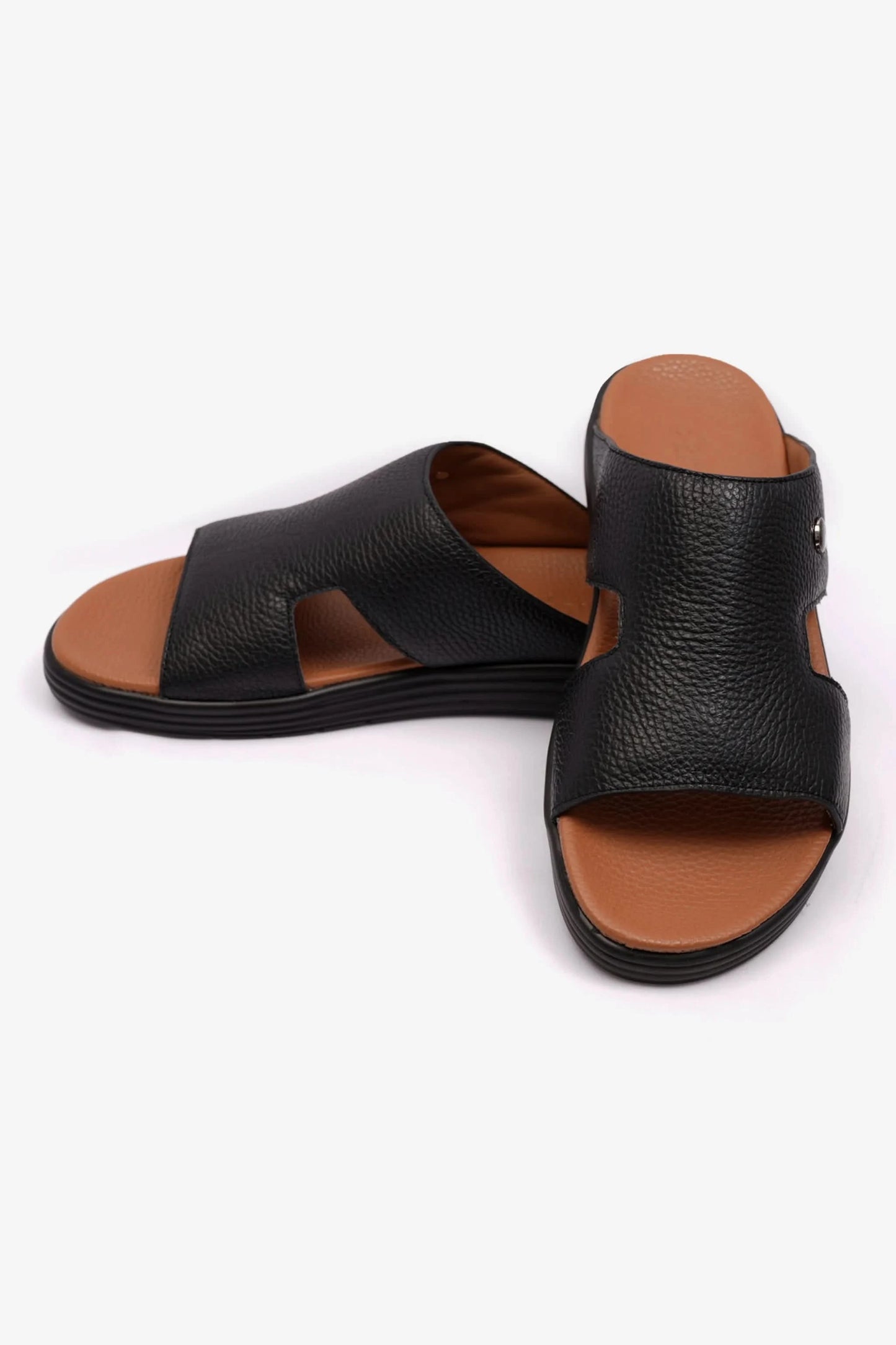 SOFT MILLED MENS ARABIC COMFORT PLUS SANDALS BLACK - Seventy7