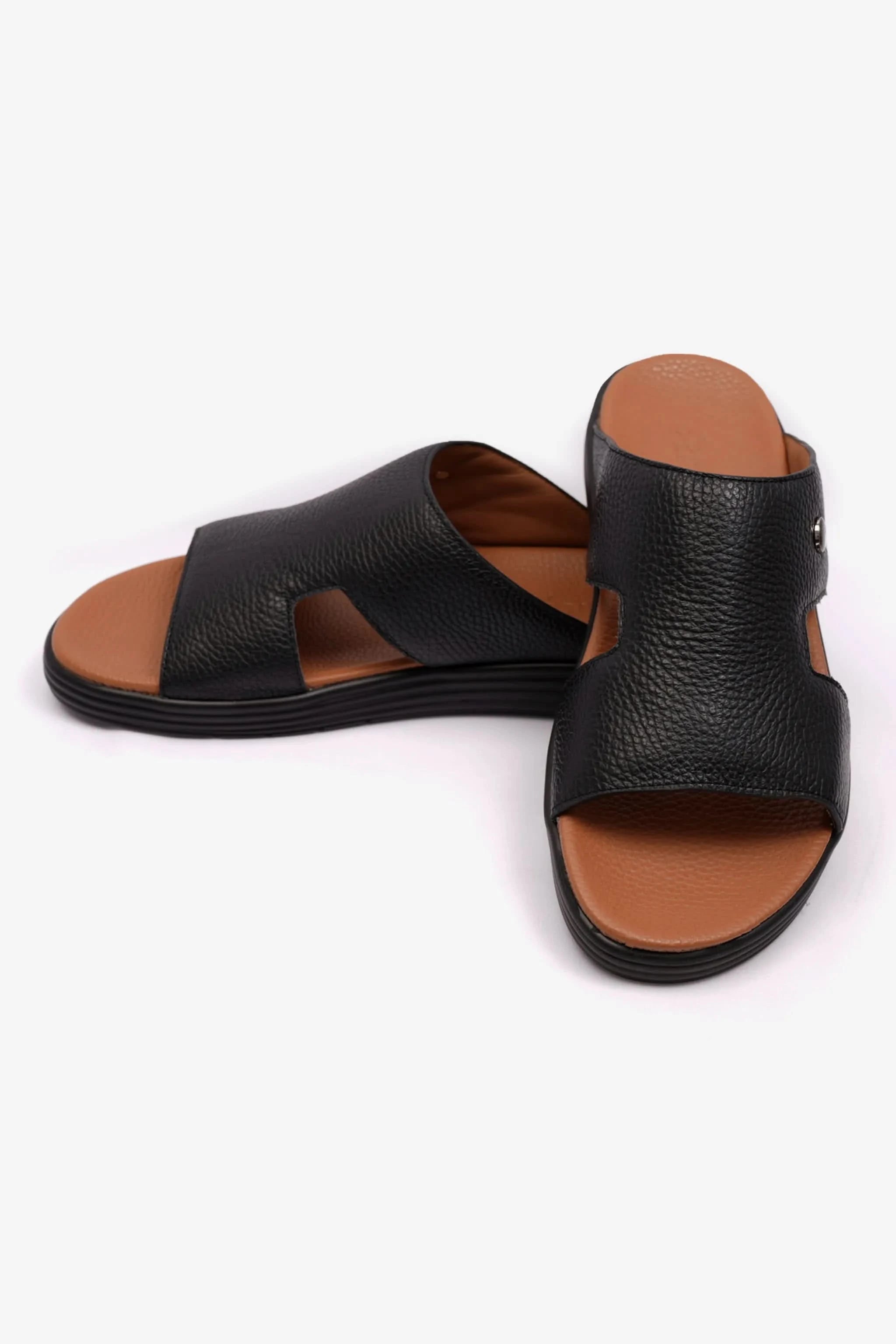 SOFT MILLED MENS ARABIC COMFORT PLUS SANDALS BLACK - Seventy7