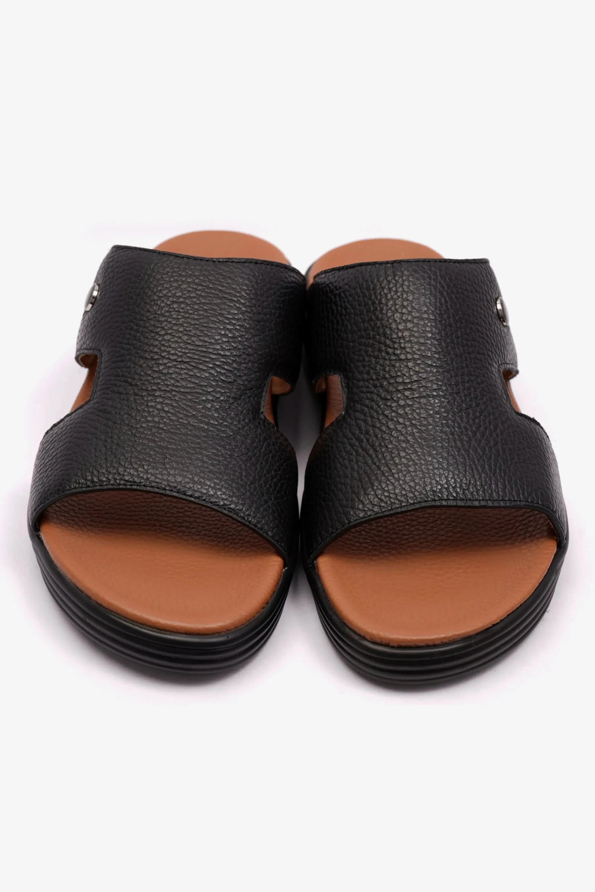 SOFT MILLED MENS ARABIC COMFORT PLUS SANDALS BLACK - Seventy7
