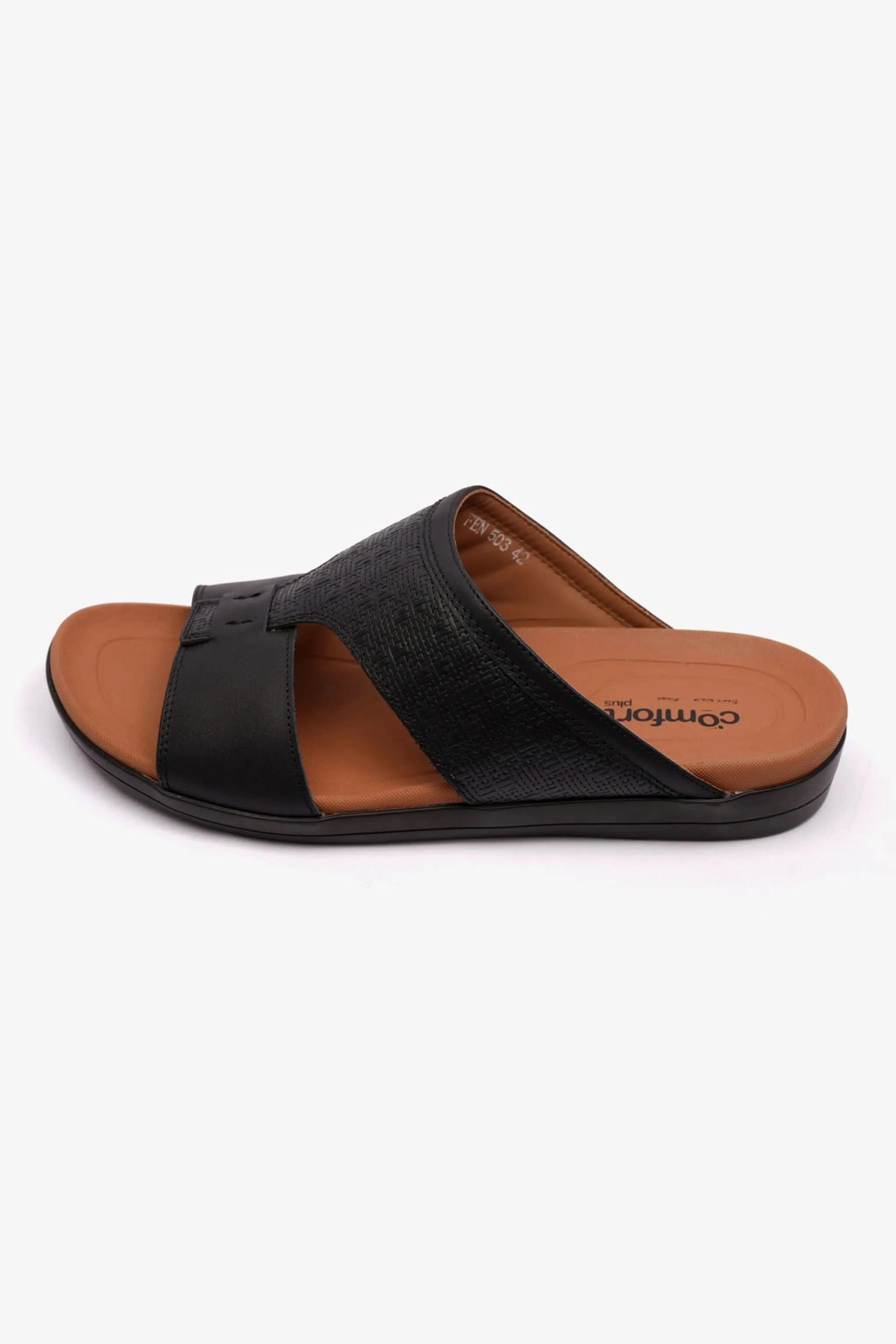 COMFORT PLUS BOUNCY INSOLE MENS SANDALS BLACK - Seventy7