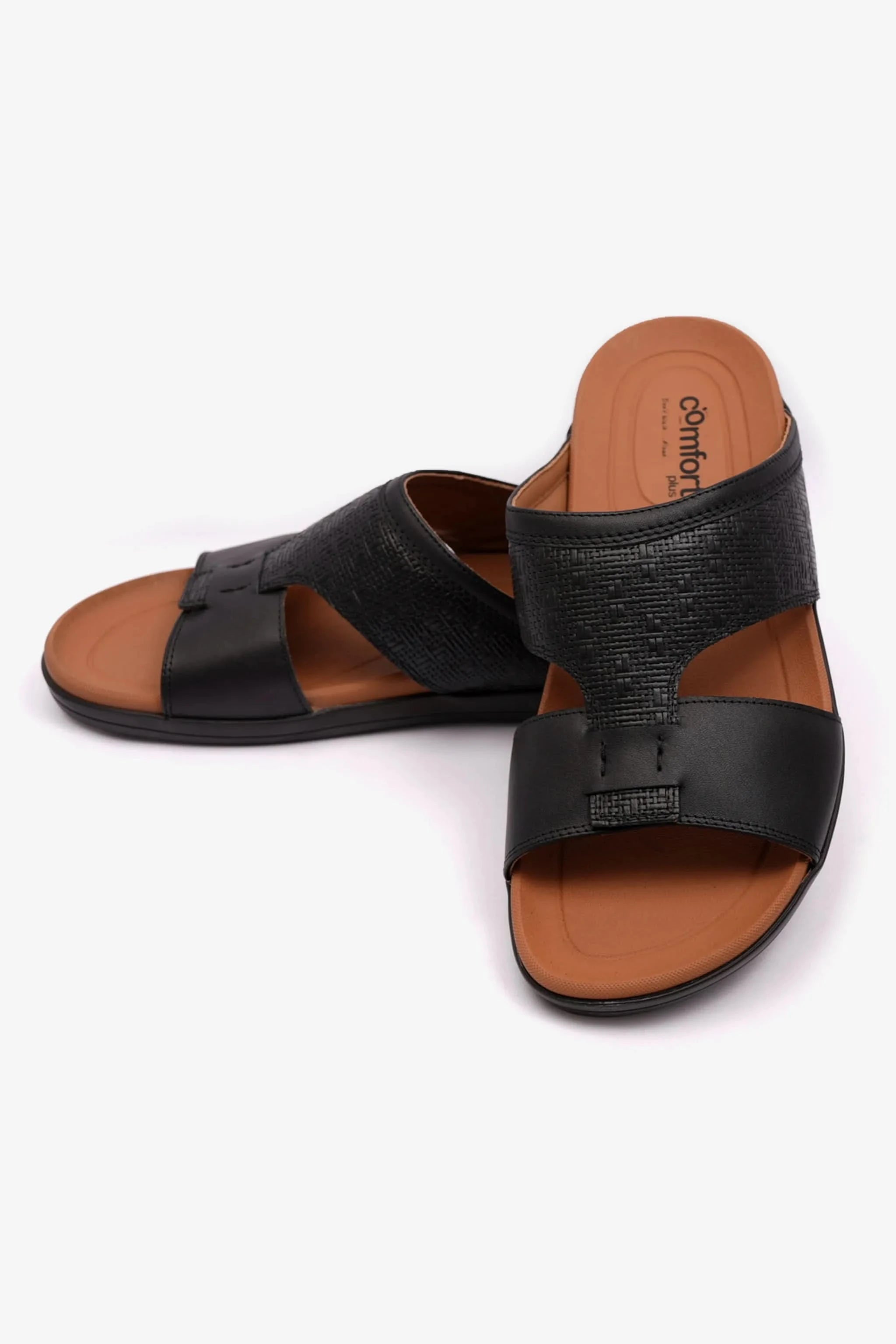 COMFORT PLUS BOUNCY INSOLE MENS SANDALS BLACK - Seventy7