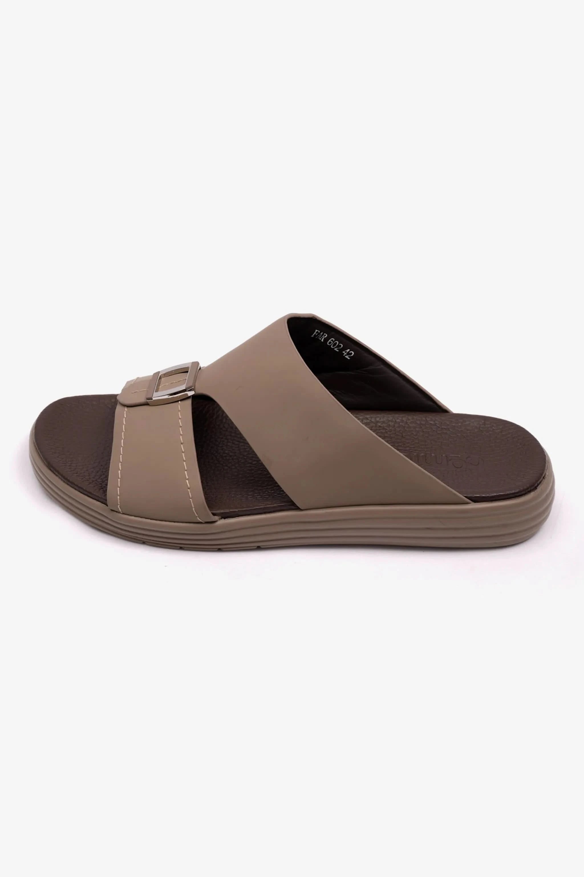MATTE LEATHER MENS STYLISH SANDALS SAND - Seventy7