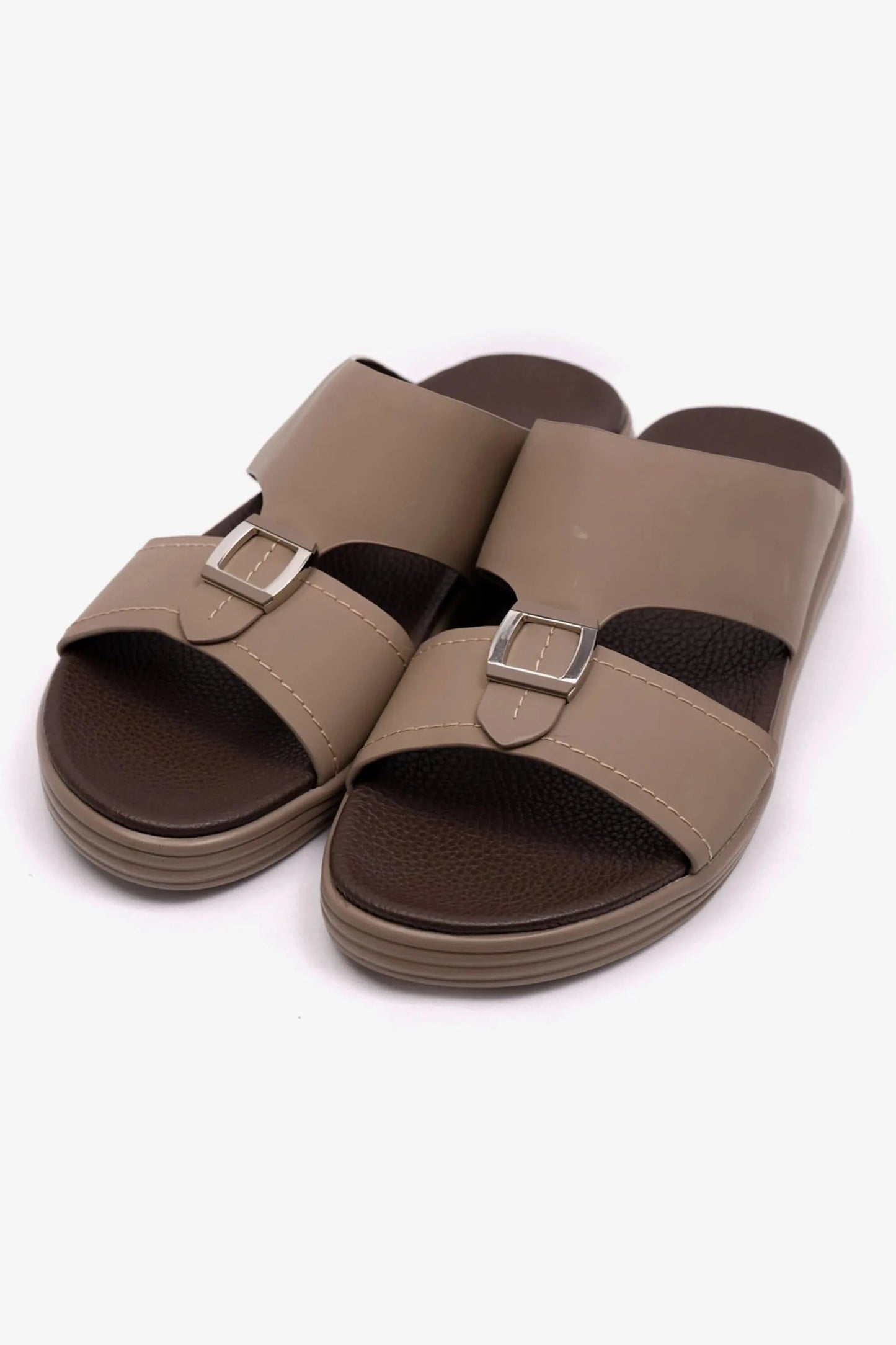MATTE LEATHER MENS STYLISH SANDALS SAND - Seventy7