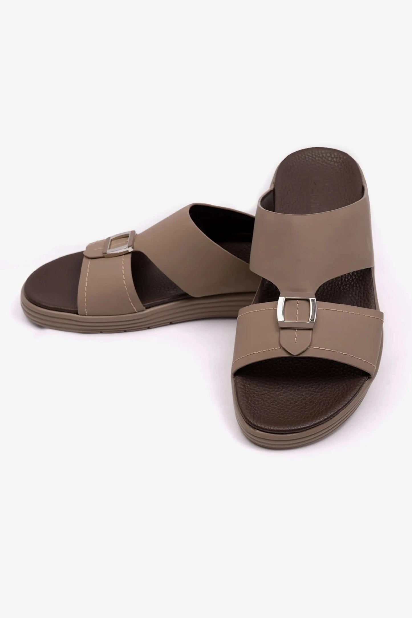 MATTE LEATHER MENS STYLISH SANDALS SAND - Seventy7