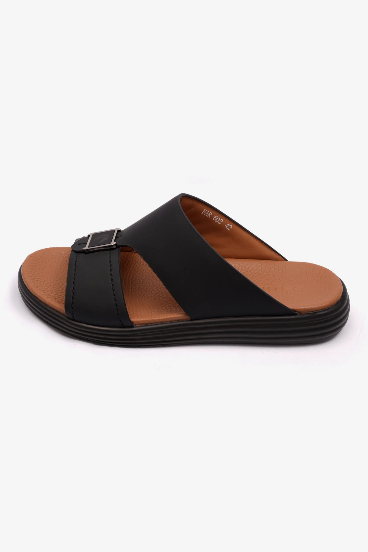 MATTE LEATHER MENS STYLISH SANDALS BLACK - Seventy7