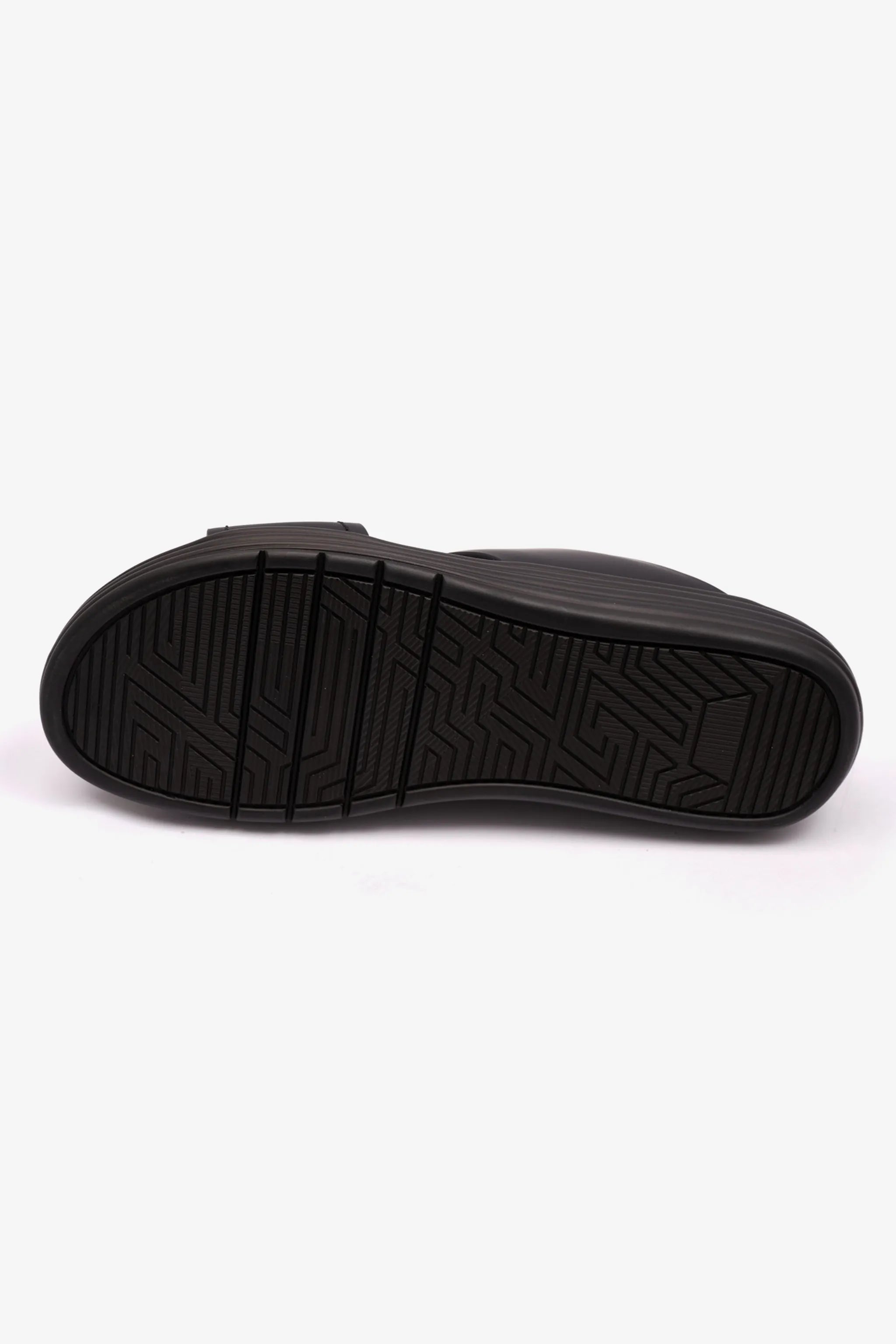 MATTE LEATHER MENS STYLISH SANDALS BLACK - Seventy7