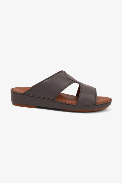 COMFORT PLUS LUXURIOUS LEATHER SANDAL FOR EVERYDAY DARK-GREY