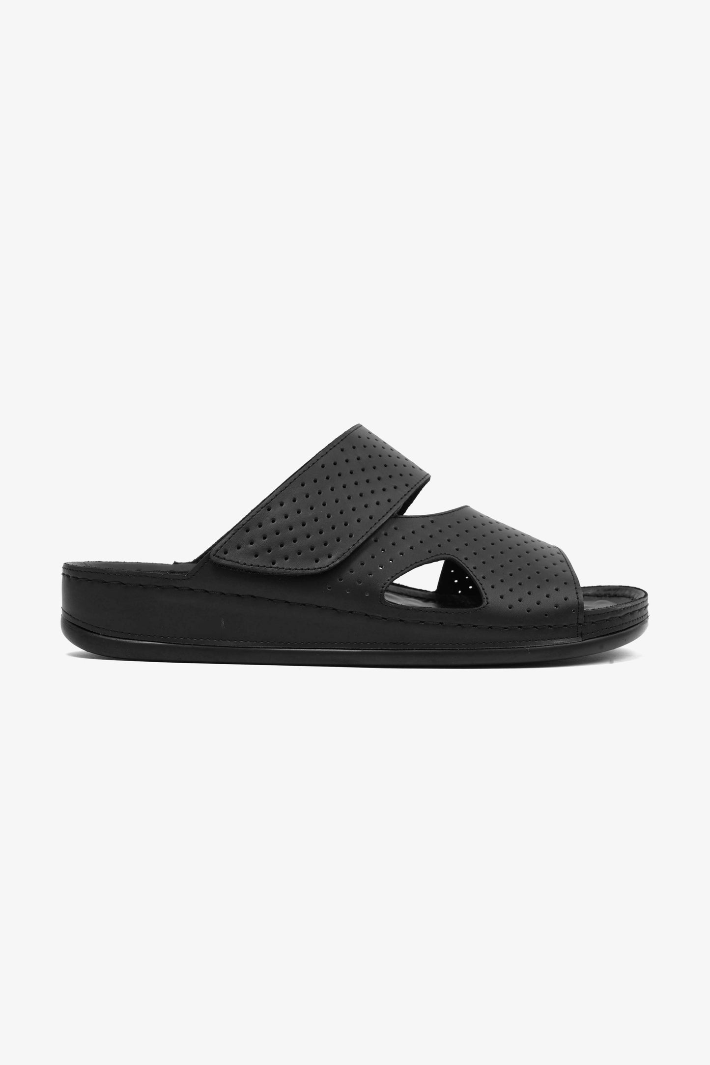 Comfort Plus Men's Al Waha Textured Slip-On Arabic Sandals Black