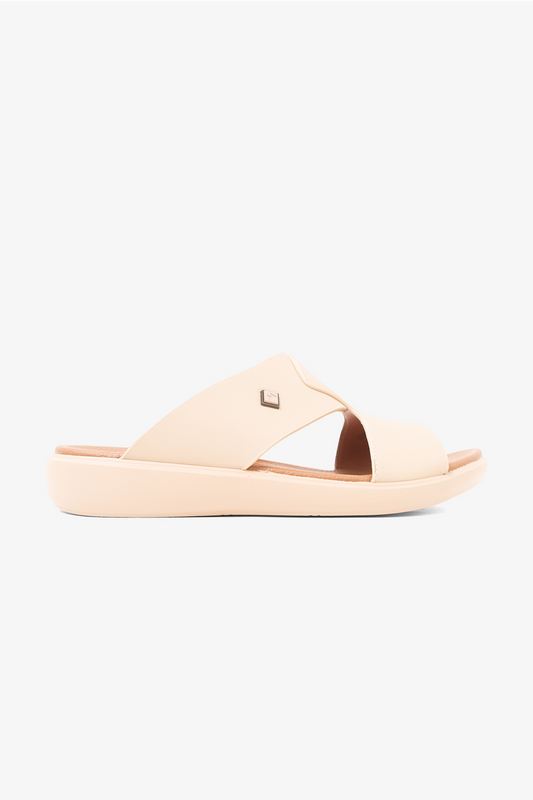 Men's Textured Dual-Strap Slide Sandals BEIGE