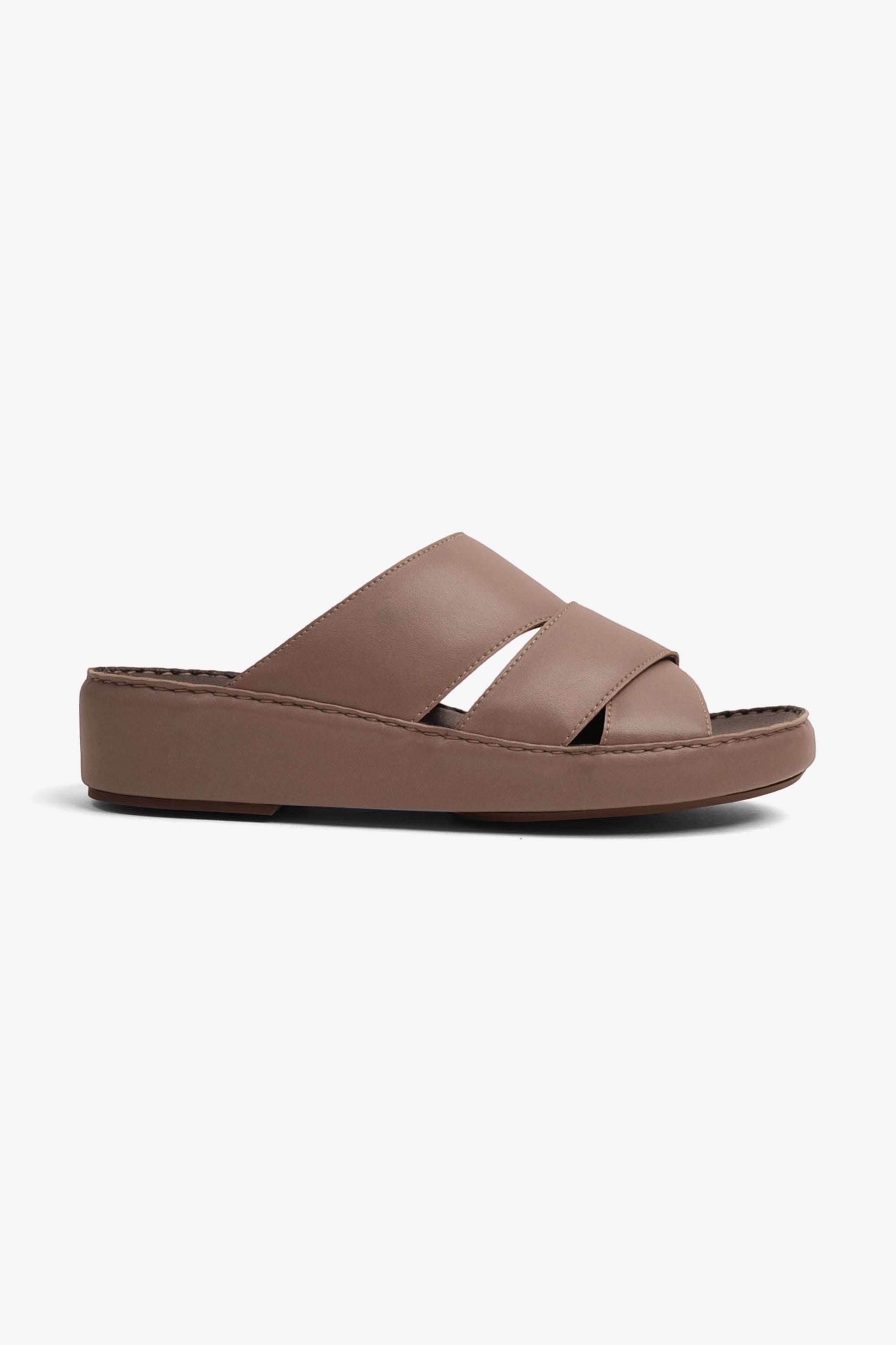 UOMO CAVALIER GENUINE LEATHER LUXURIOUSLY ARABIC SANDALS STONE - Seventy7