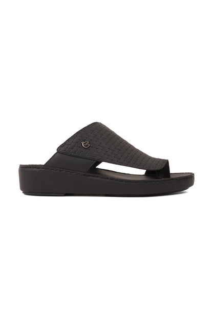 UOMO CAVALIER ELITE HANDCRAFTED LEATHER ARABIC SANDALS BLACK