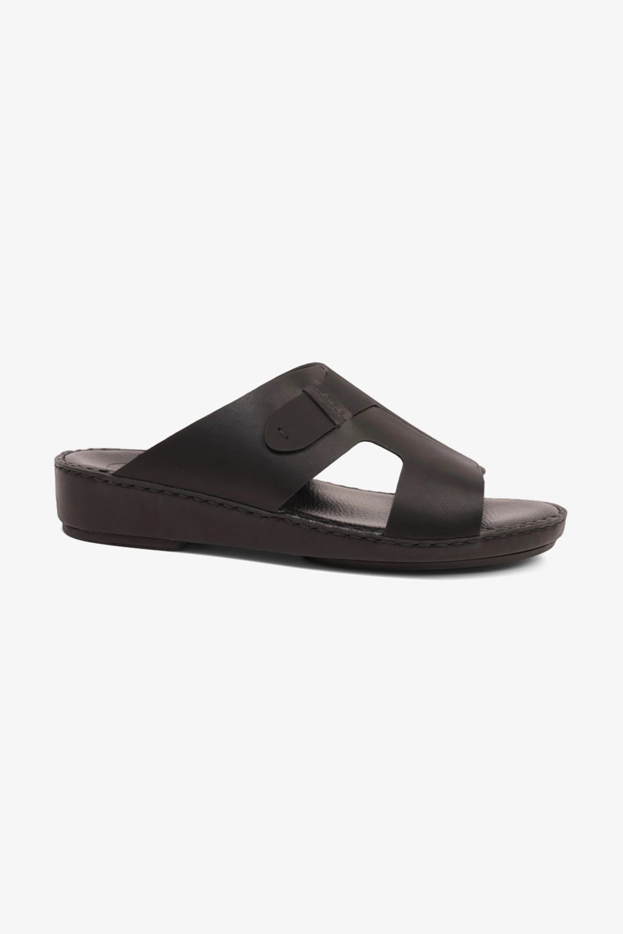 COMFORT PLUS ULTRA COMFORTABLE LEATHER SLIP-ON SANDALS BLACK