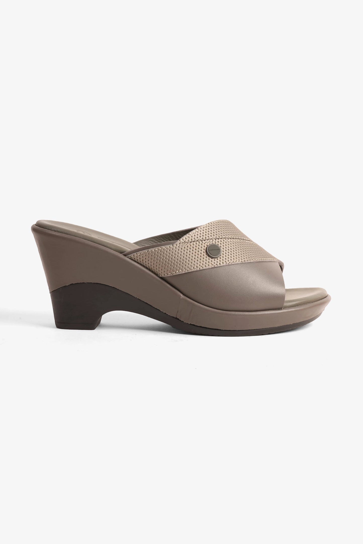 COMFORT PLUS SUPORTIVE LEATHER MULES WITH LOW HEEL GREY