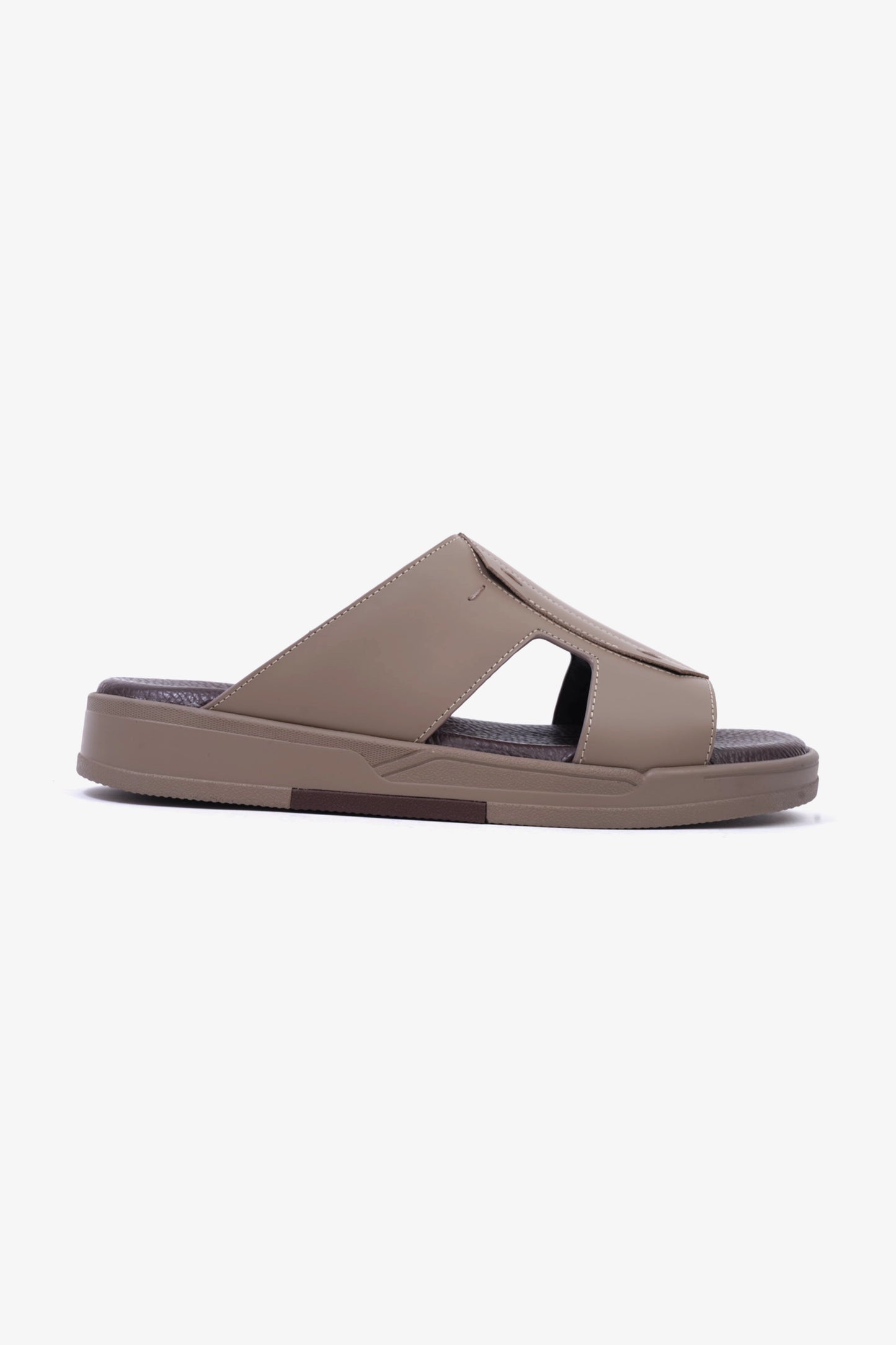 CAVALIER Men's Leather Slide Sandals with Cushioned Footbed Stone