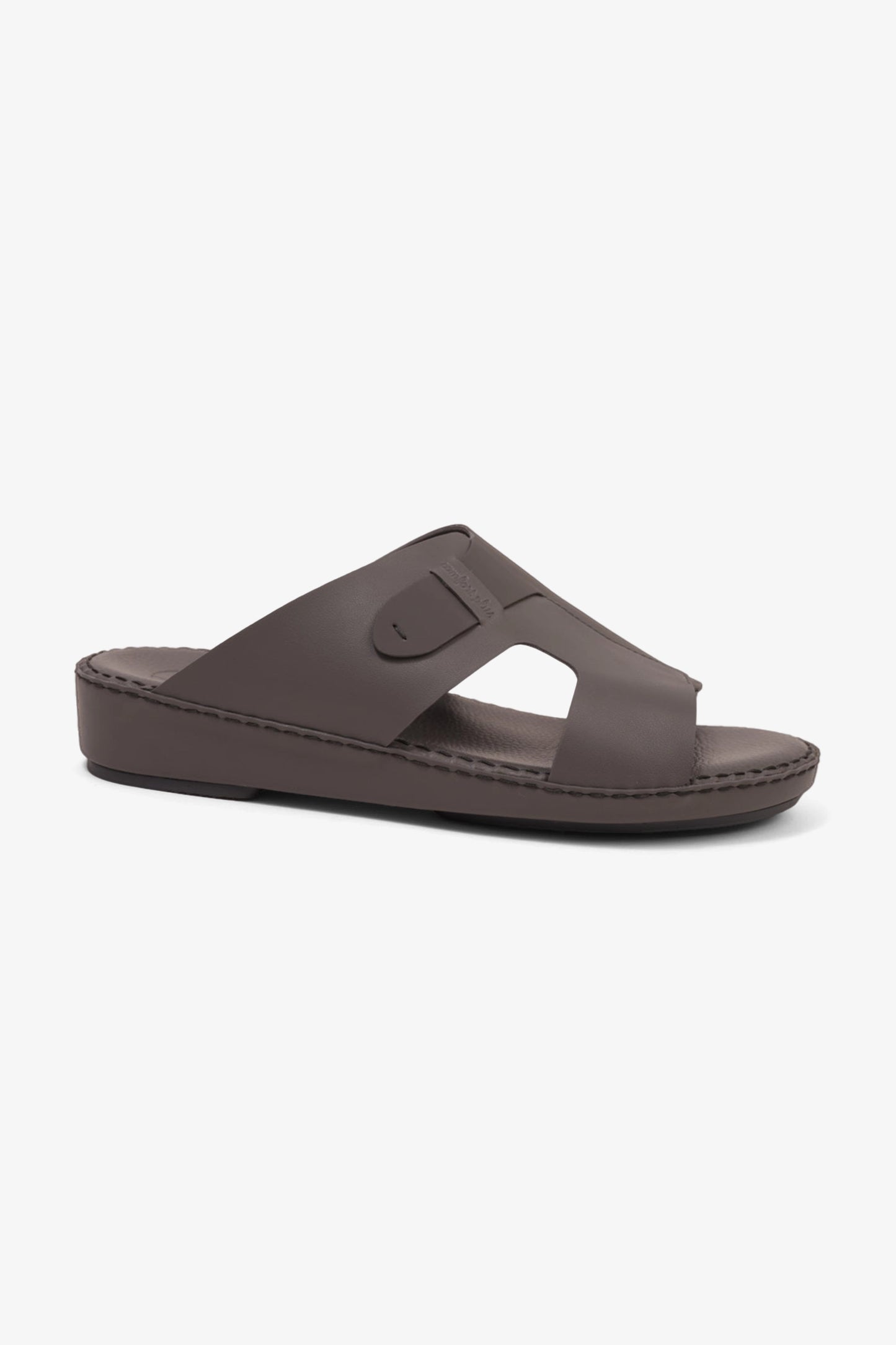 COMFORT PLUS ULTRA COMFORTABLE LEATHER SLIP-ON SANDALS DARK-GREY