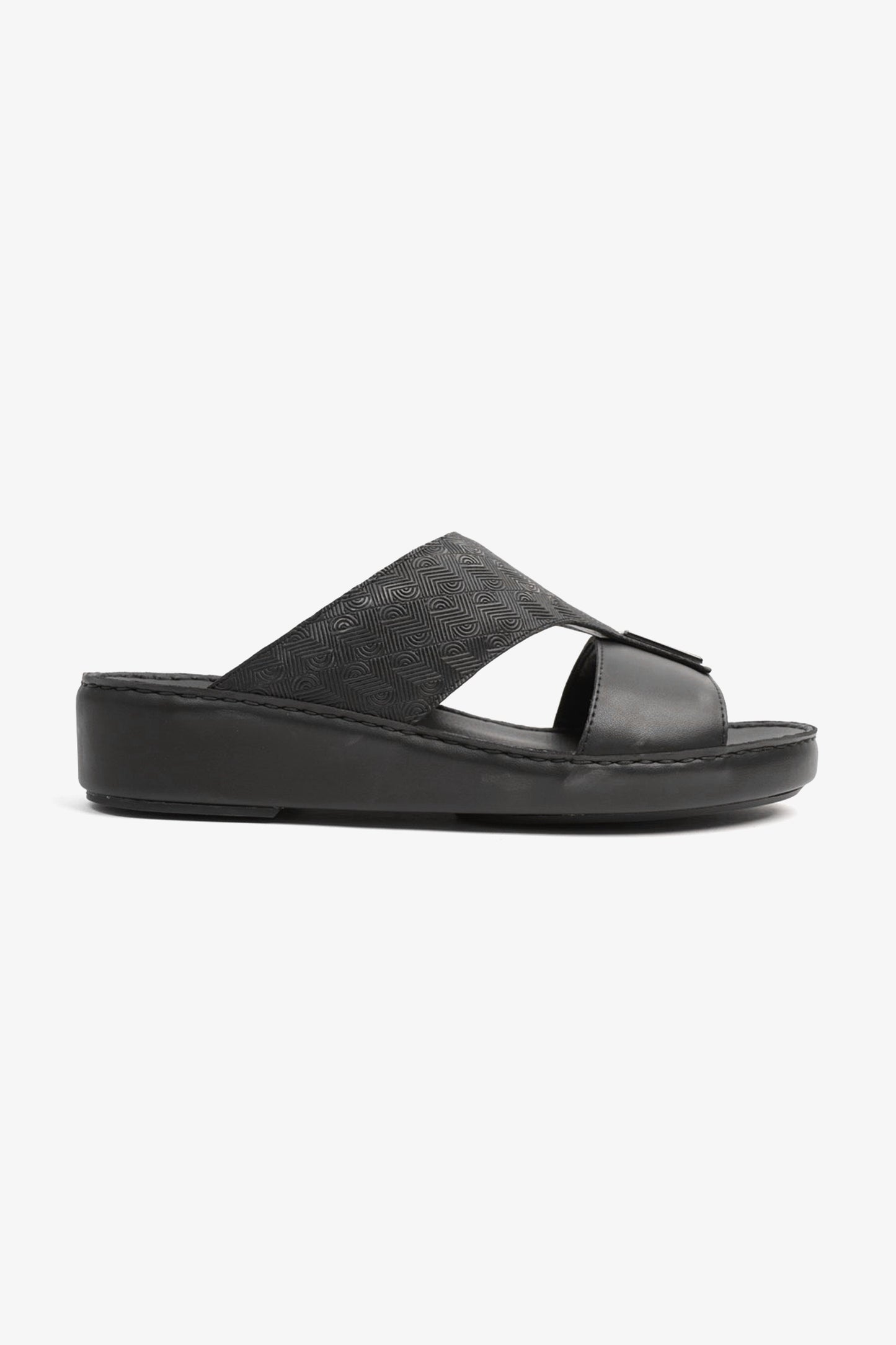 CAVALIER ULTRA COMFORTABLE MODERN LEATHER SANDALS BLACK