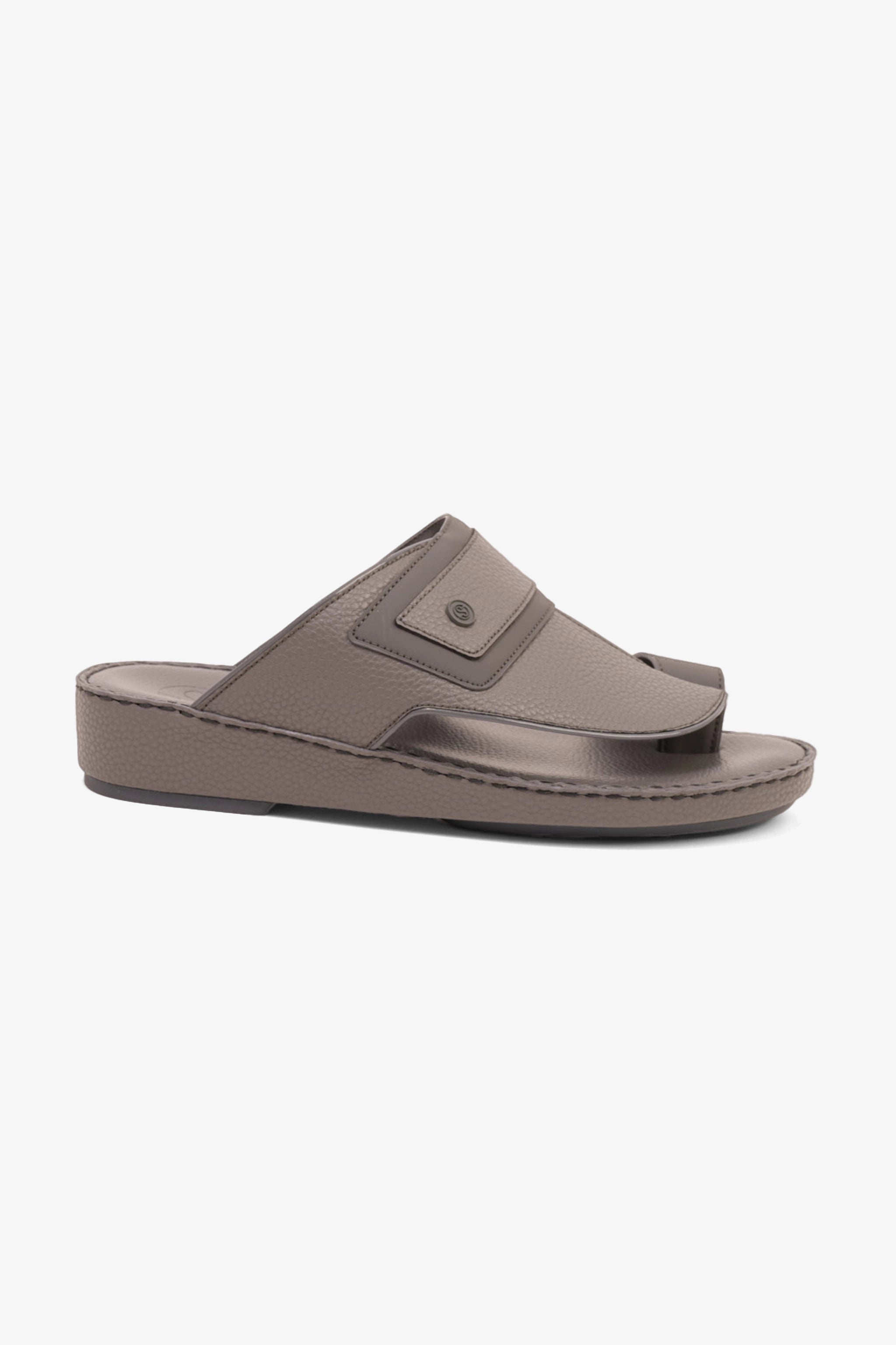 COMFORT PLUS LEATHER SANDALS WITH COMFORTABLE FOOTBED GREY