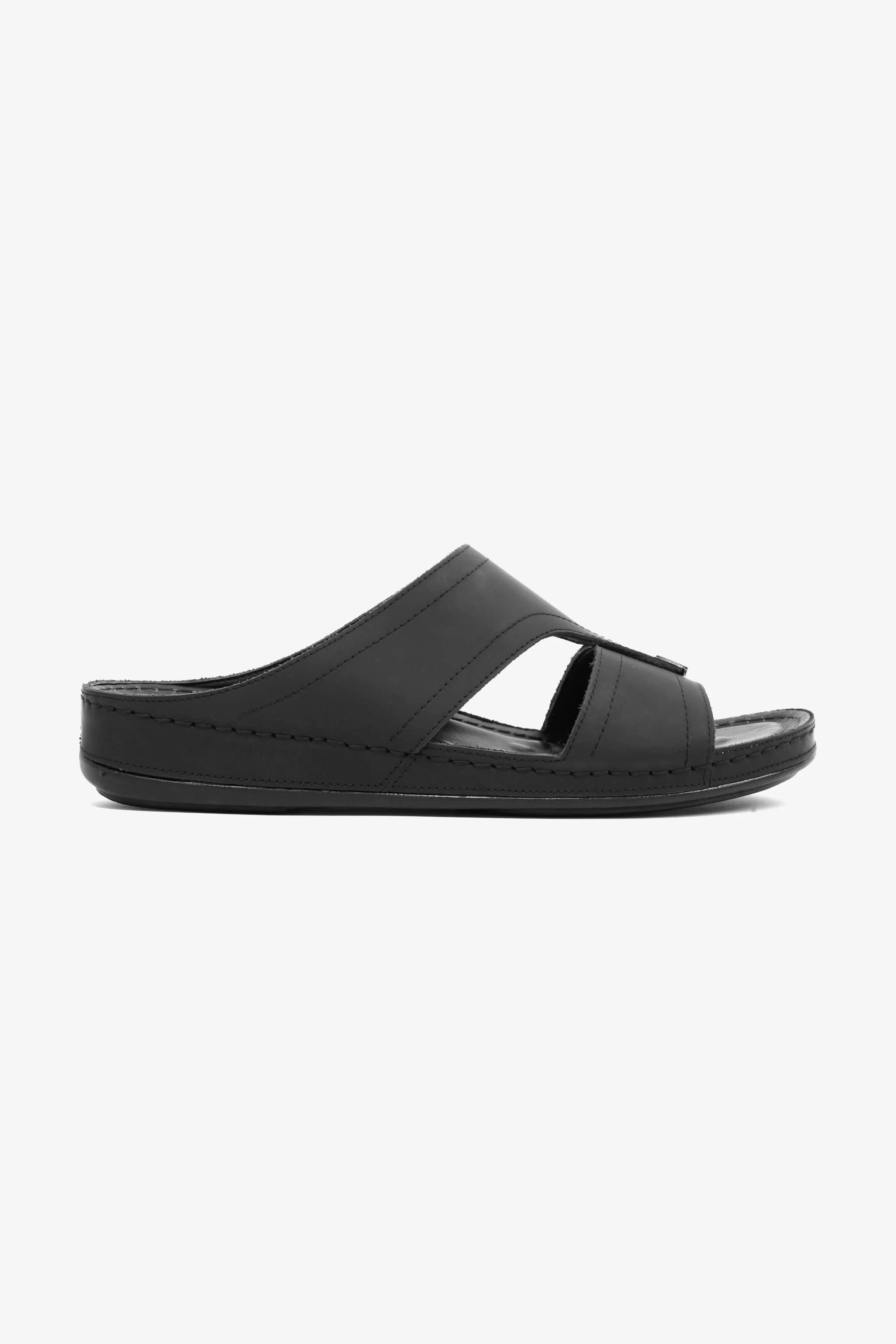 Comfort Plus Men's Ultra Massage Leather Sandals Black