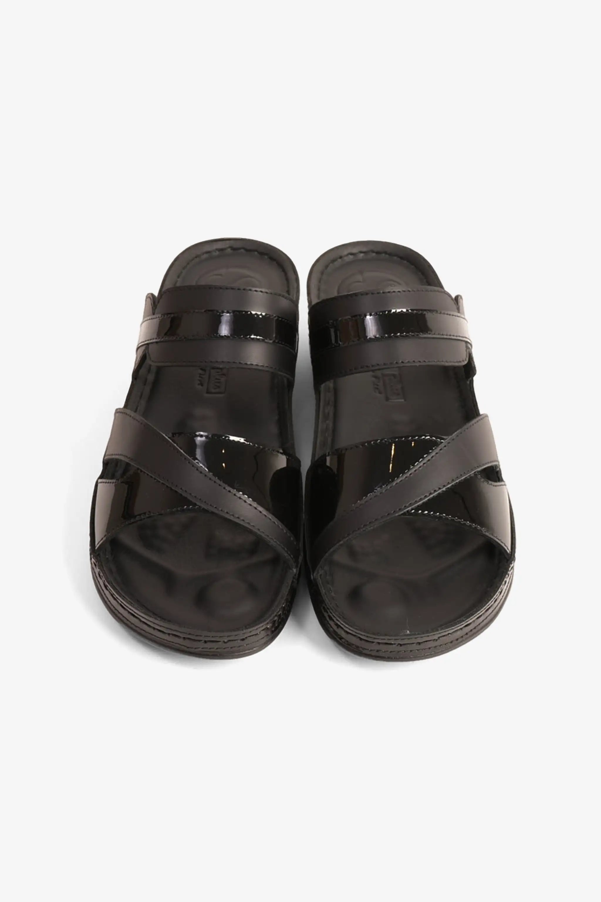 COMFORT PLUS ULTRA SOFT LEATHER SLIDES WOMEN'S BLACK - Seventy7