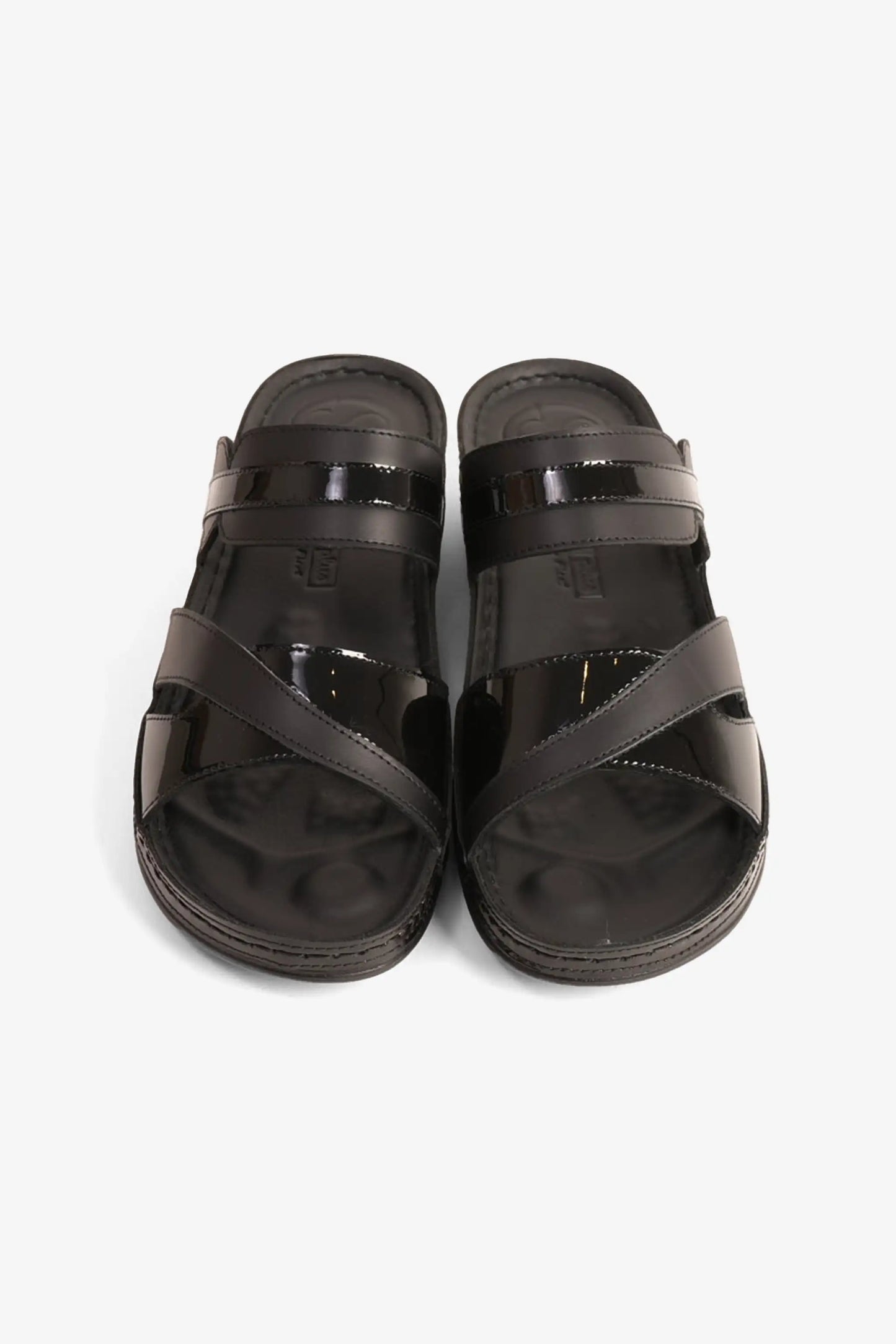 COMFORT PLUS ULTRA SOFT LEATHER SLIDES WOMEN'S BLACK