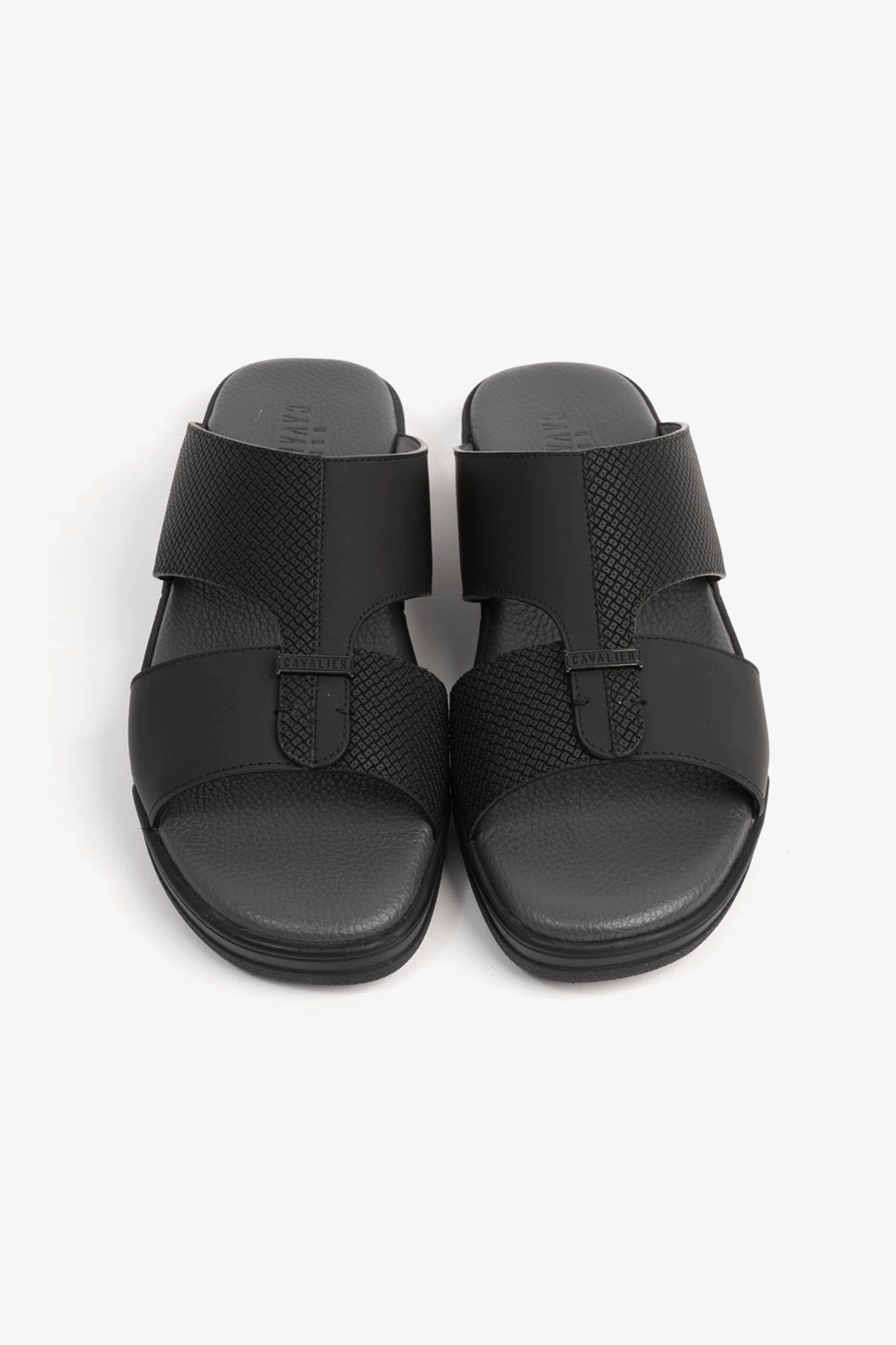 CAVALIER CLOUD ULTRA COMFORTABLE LEATHER SANDALS BLACK