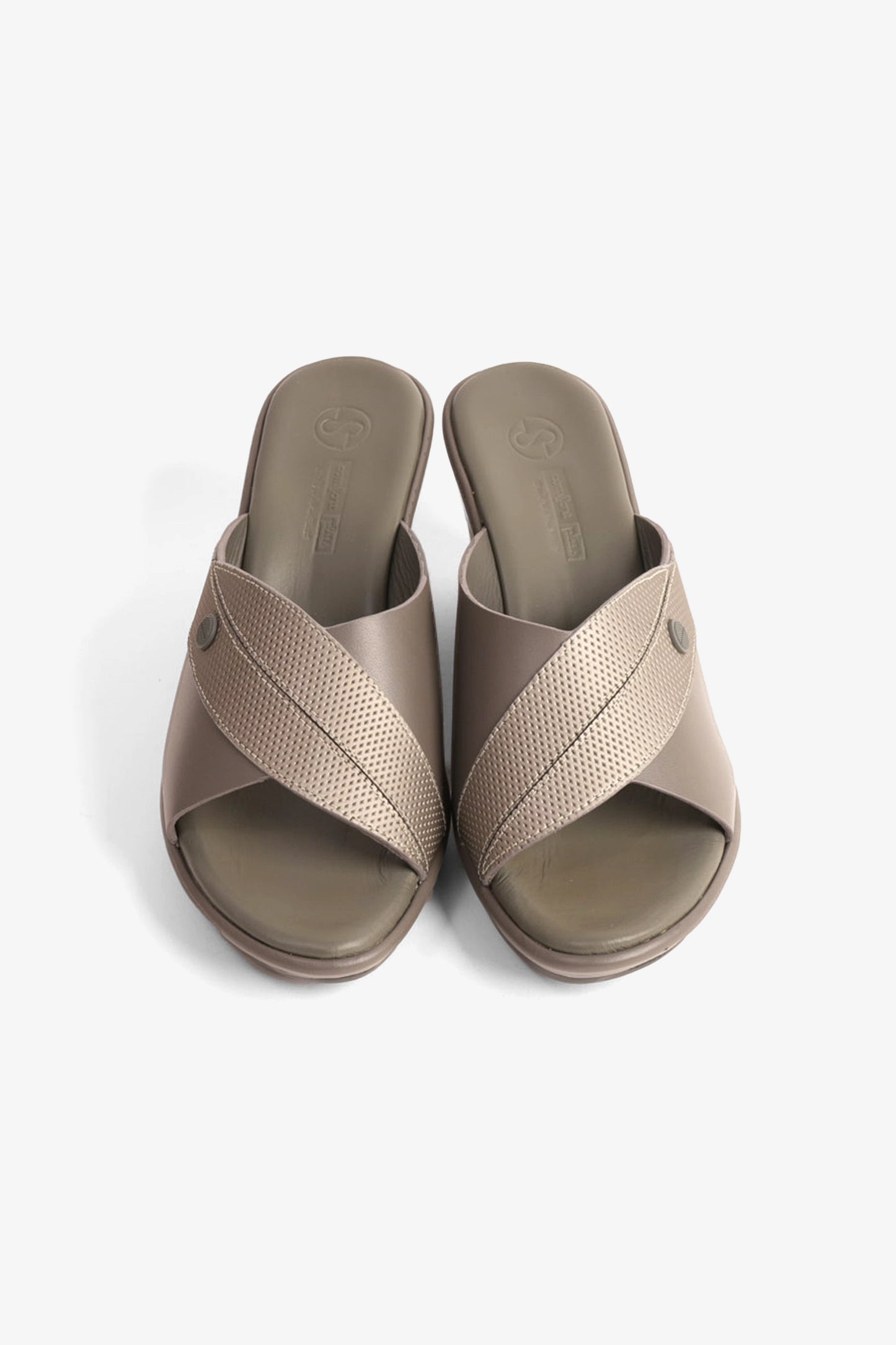 COMFORT PLUS SUPORTIVE LEATHER MULES WITH LOW HEEL GREY