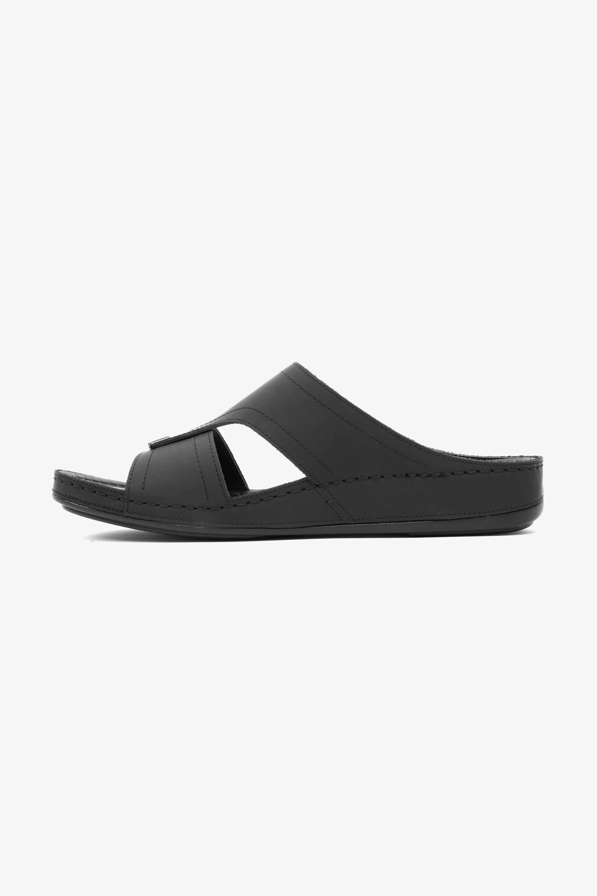 Comfort Plus Men's Ultra Massage Leather Sandals Black