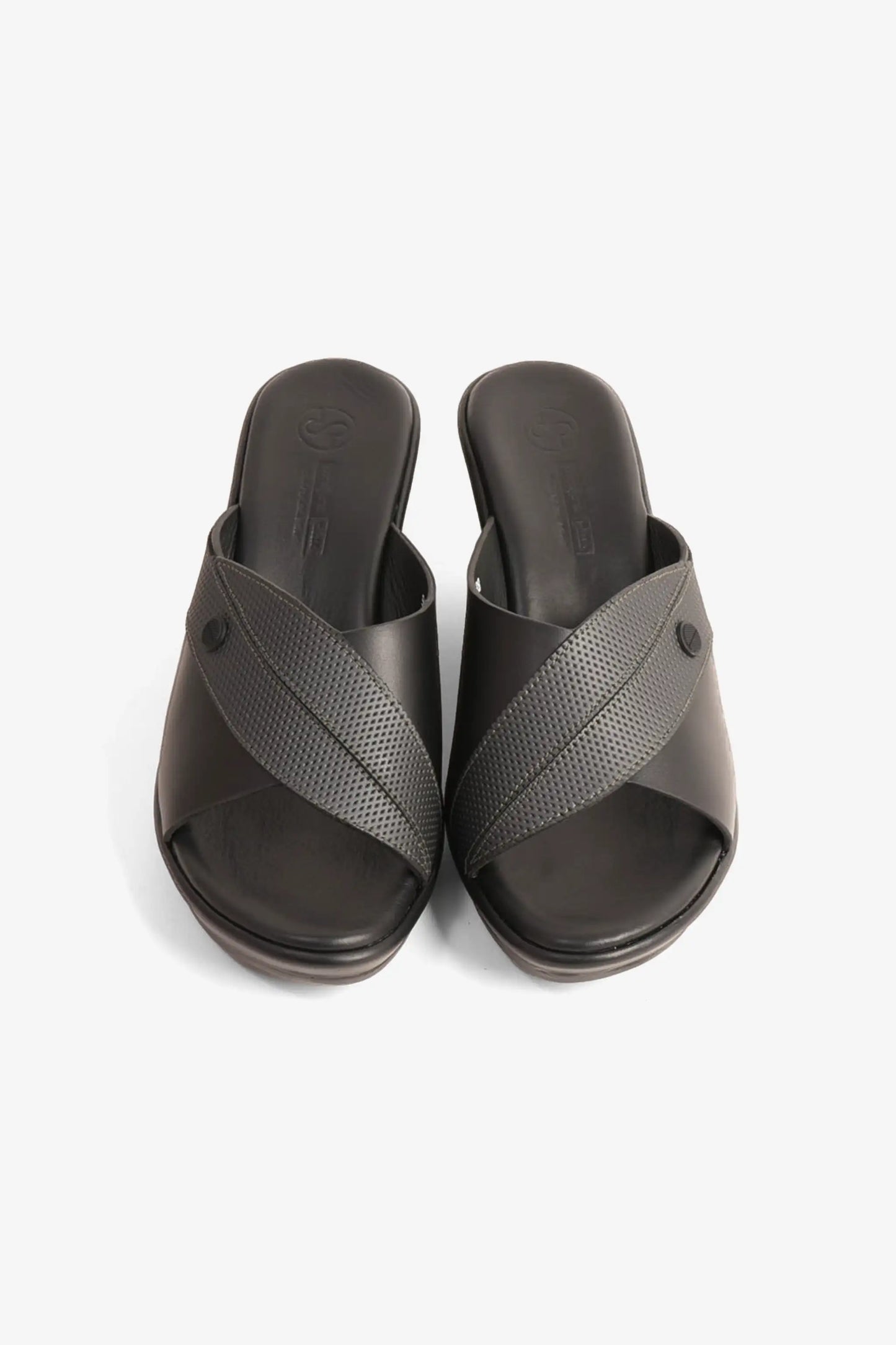 COMFORT PLUS SUPORTIVE LEATHER MULES WITH LOW HEEL BLACK