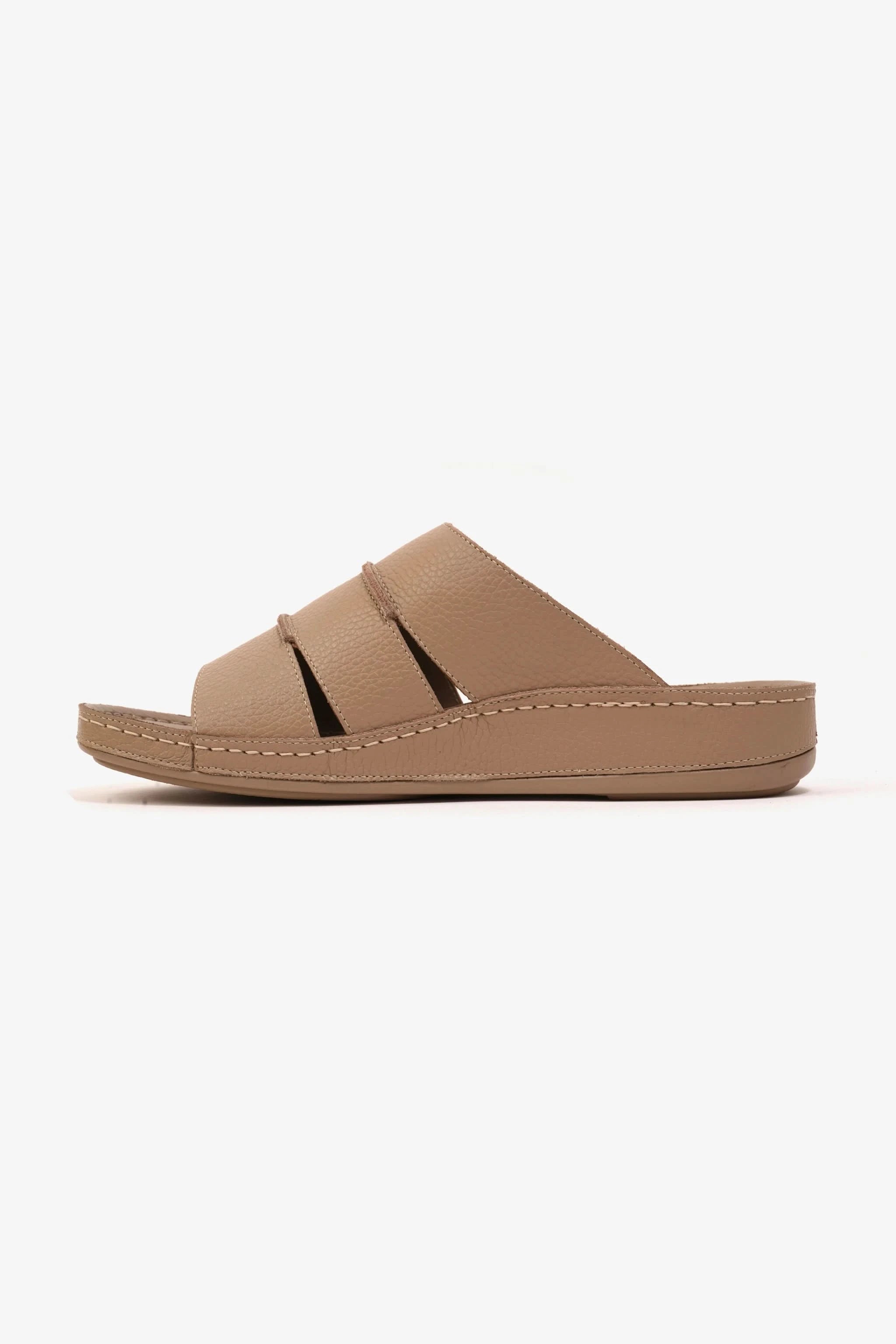 COMFORT PLUS MEN'S LEATHER SLIDE SANDAL SAND