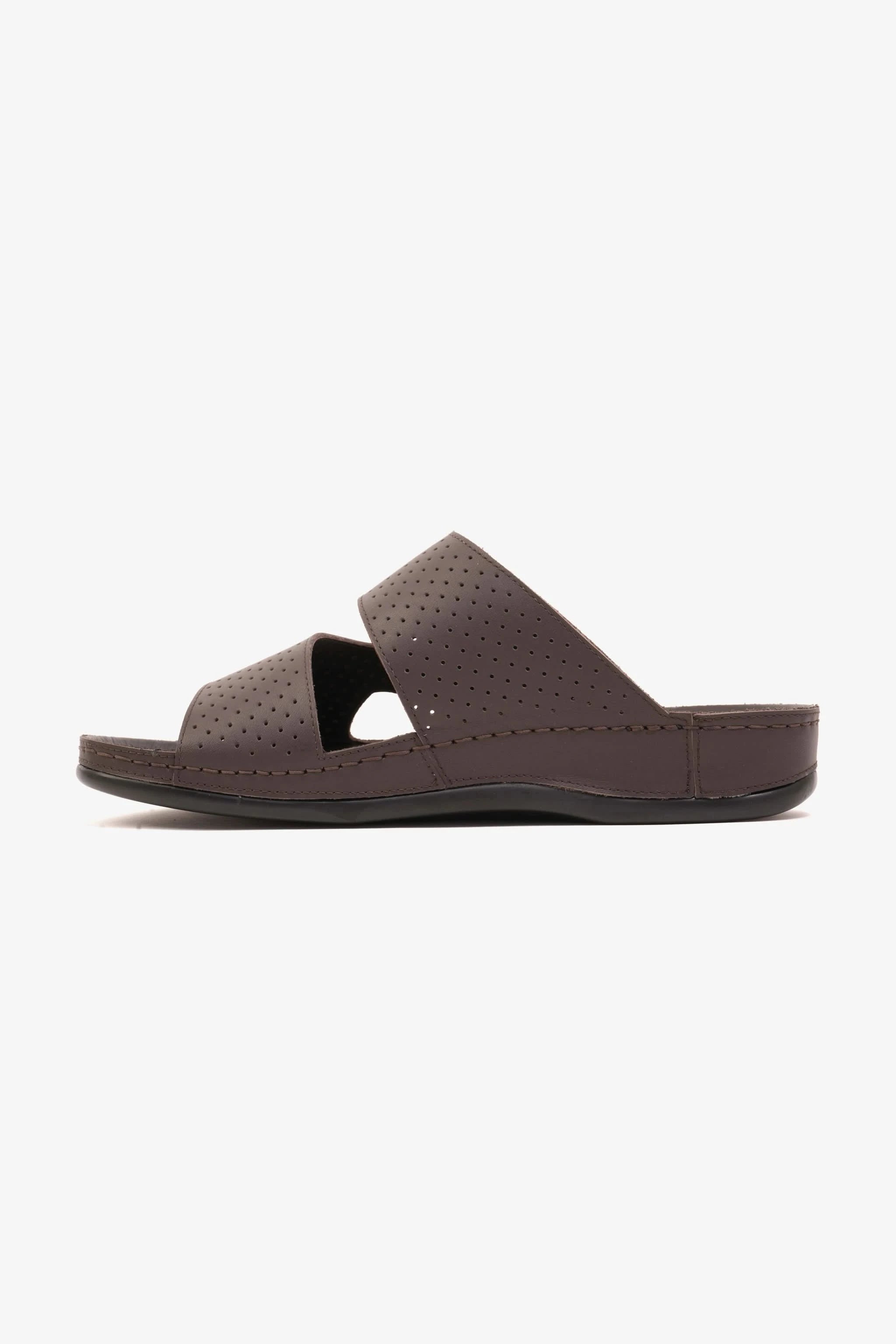 Comfort Plus Men's Al Waha Textured Slip-On Arabic Sandals Brown