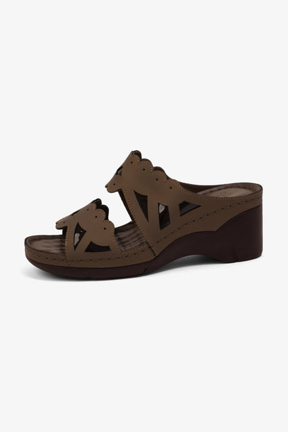 COMFORT PLUS OPEN -TOE SANDALS WITH CUTOUT DESIGN TRUFFLE