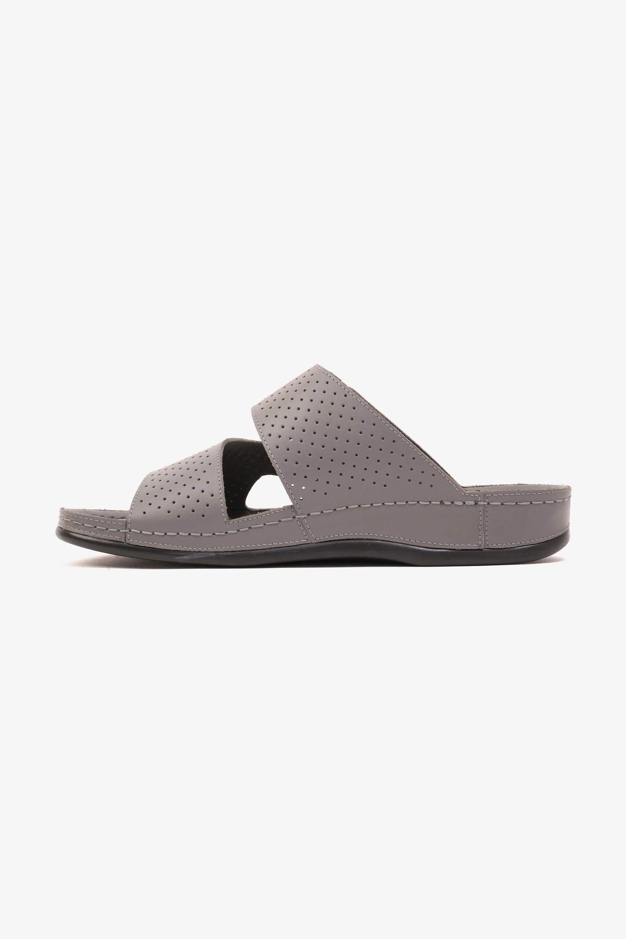 Comfort Plus Men's Al Waha Textured Slip-On Arabic Sandals Grey