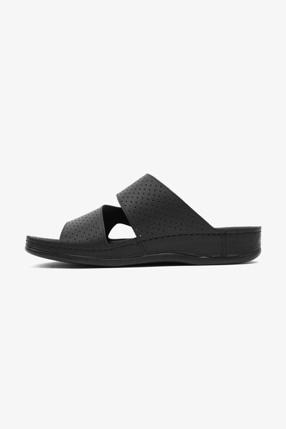 Comfort Plus Men's Al Waha Textured Slip-On Arabic Sandals Black