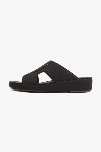 UOMO CAVALIER MEN'S ELITE COMFORT ARABIC SANDALS BLACK