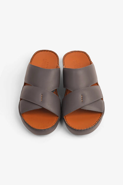 CAVALIER GENUINE LEATHER LUXURIOUSLY ARABIC SANDALS GREY