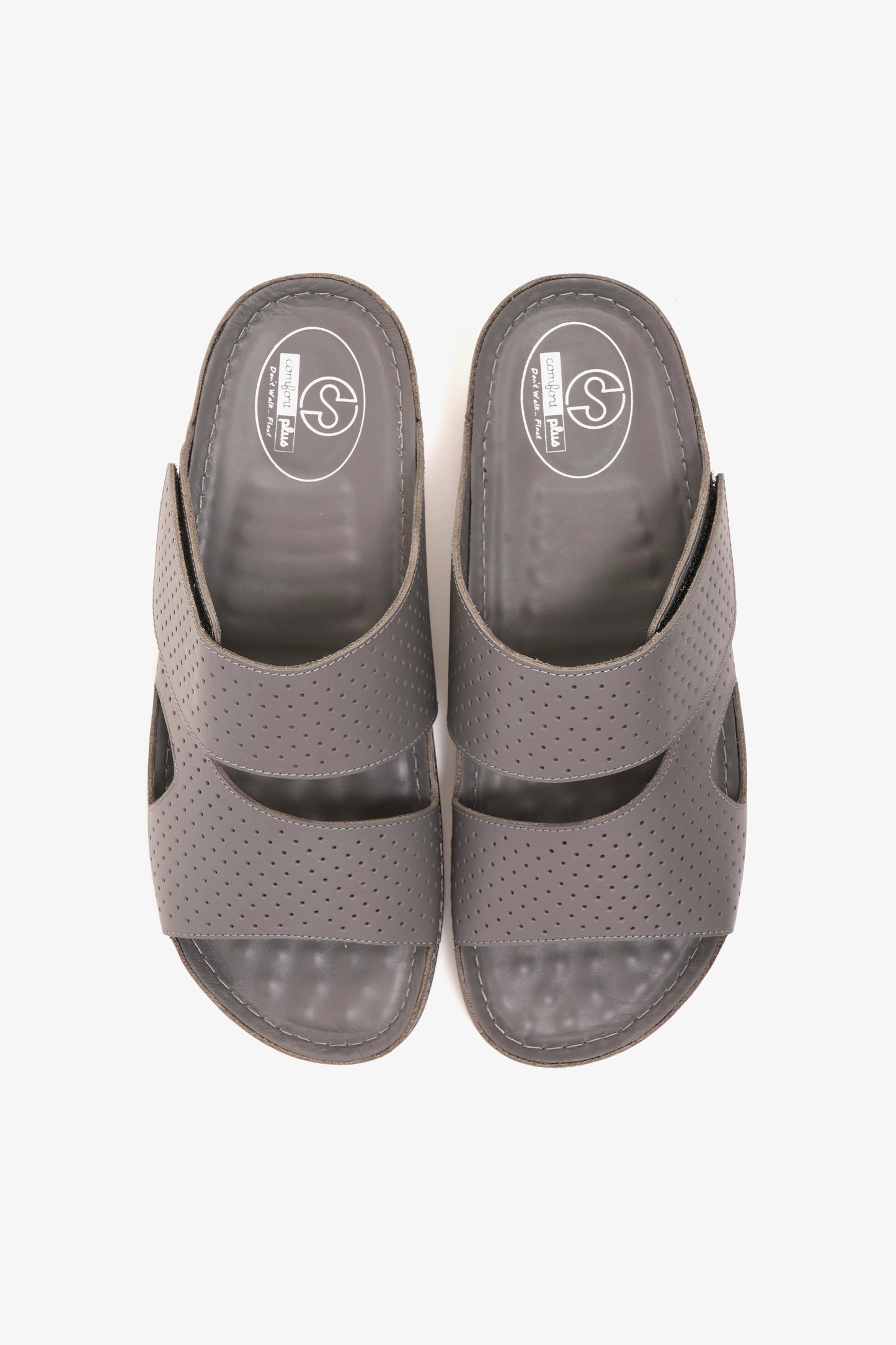 Comfort Plus Men's Al Waha Textured Slip-On Arabic Sandals Grey