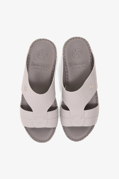 COMFORT PLUS MATTE MODERN LEATHER SANDALS LIGHT-GREY