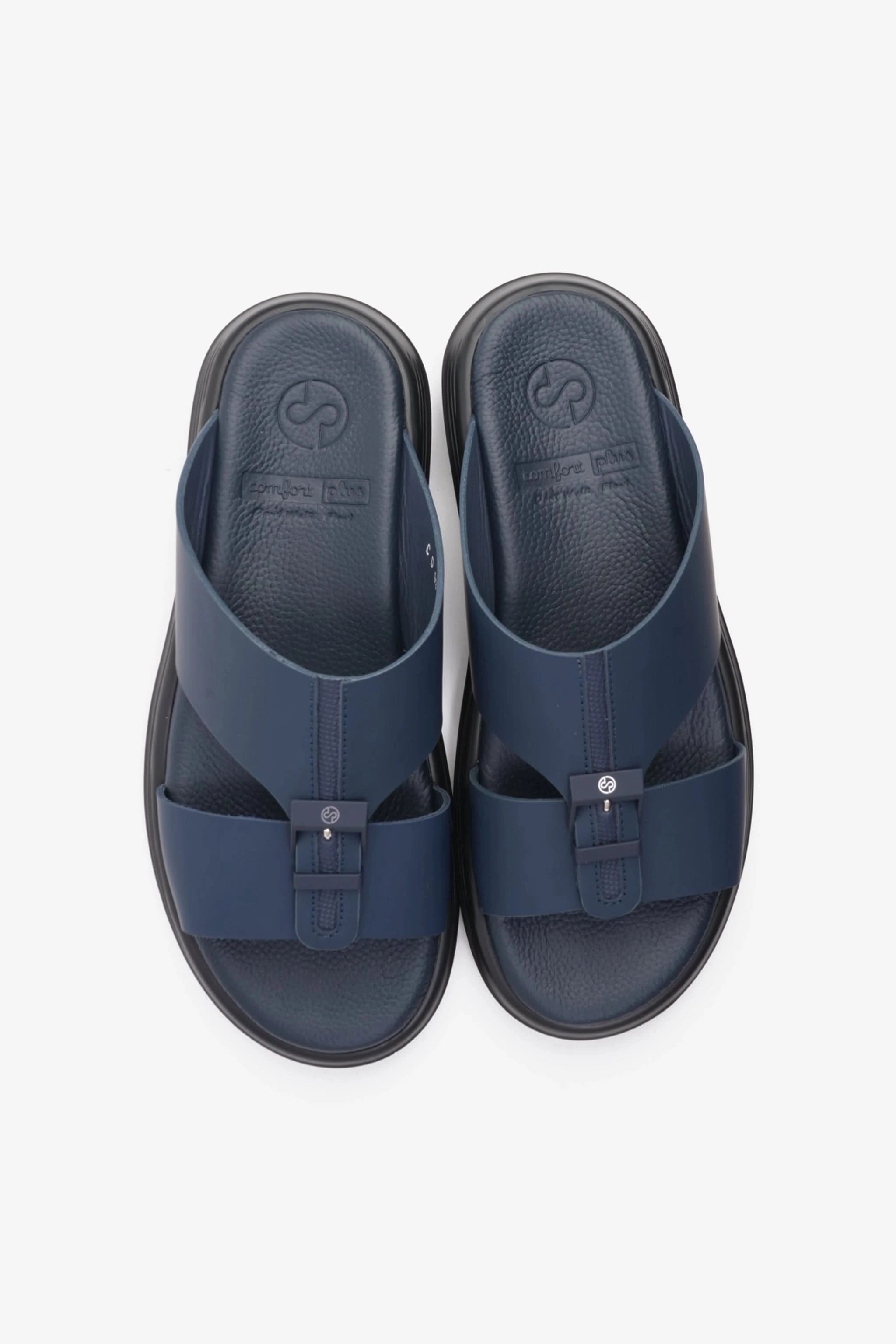 COMFORT PLUS TIMELESS ZIPPER CLOSURE MEN'S SANDALS NAVY - Seventy7