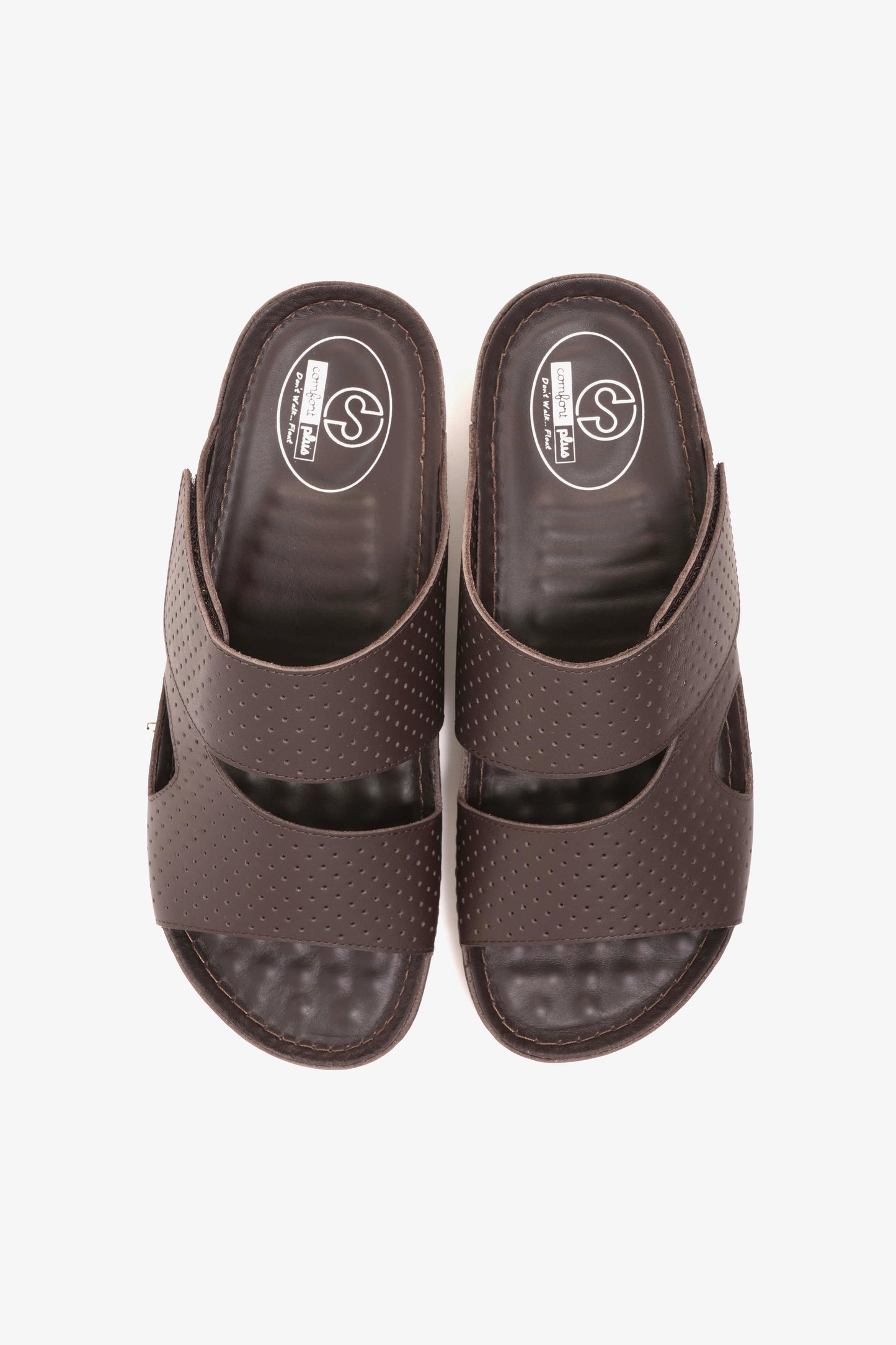 Comfort Plus Men's Al Waha Textured Slip-On Arabic Sandals Brown