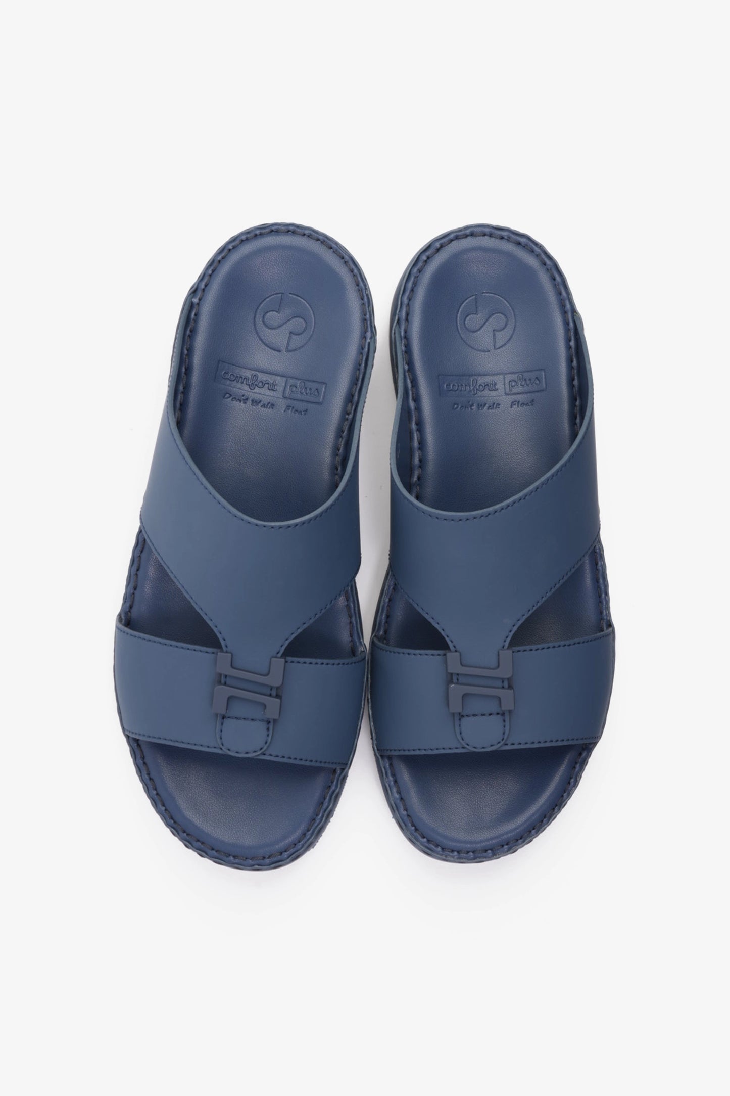 COMFORT PLUS MATTE LEATHER STYLISH TRIM MENS SANDALS NAVY