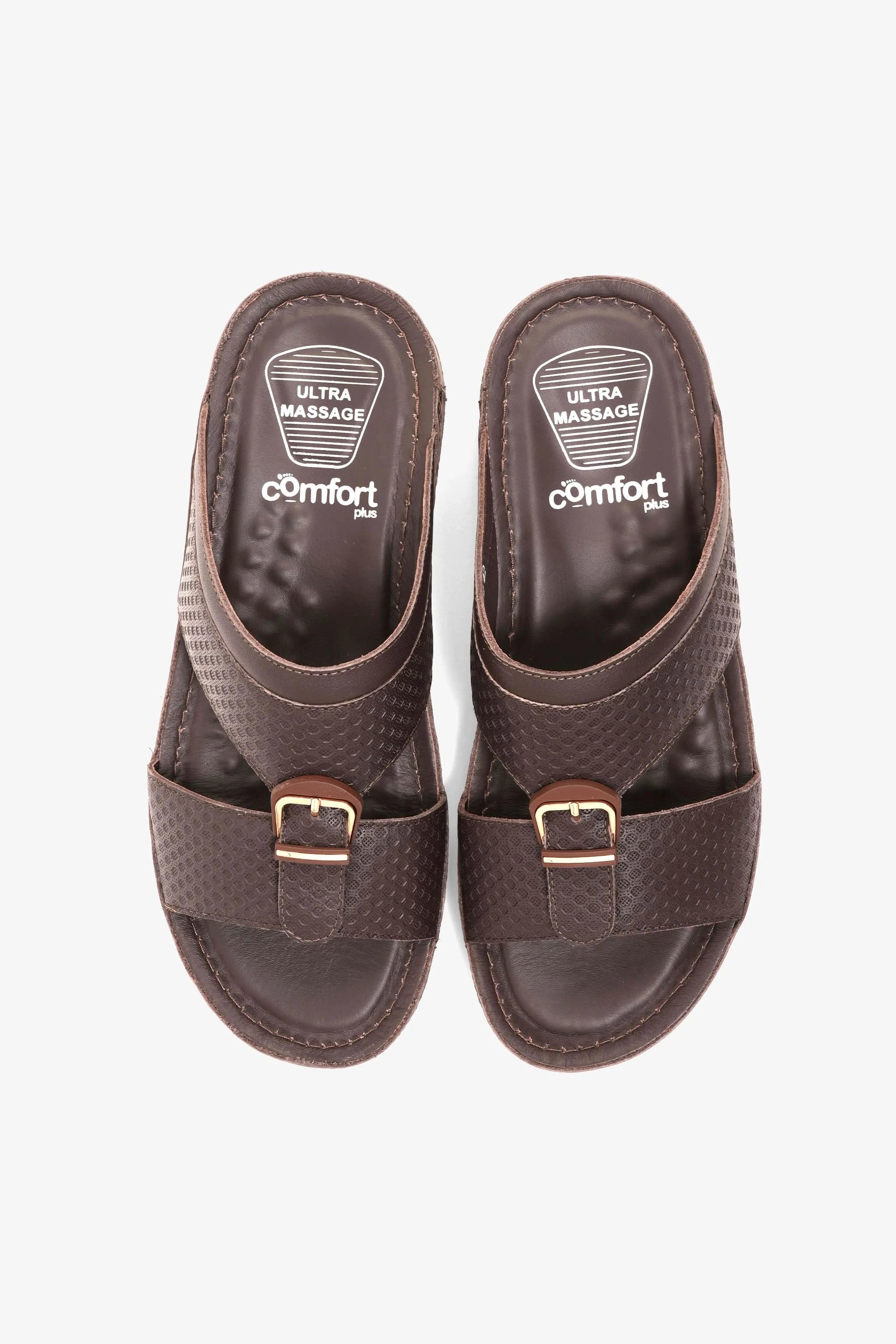 COMFORT PLUS MEN'S ULTRA COMFORT TRIM SANDALS BROWN