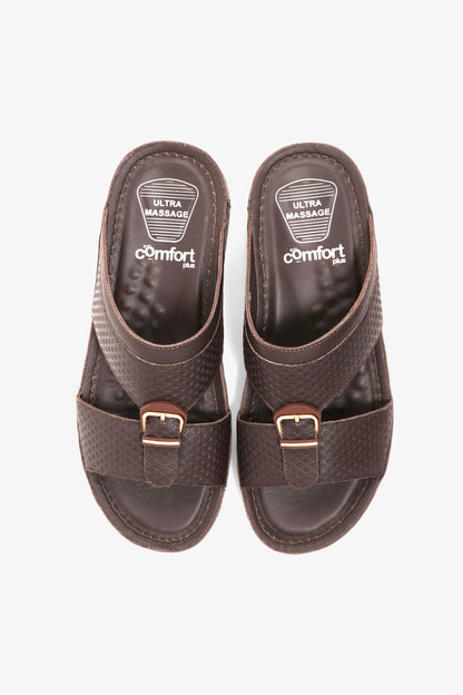 COMFORT PLUS MEN'S ULTRA COMFORT TRIM SANDALS BROWN