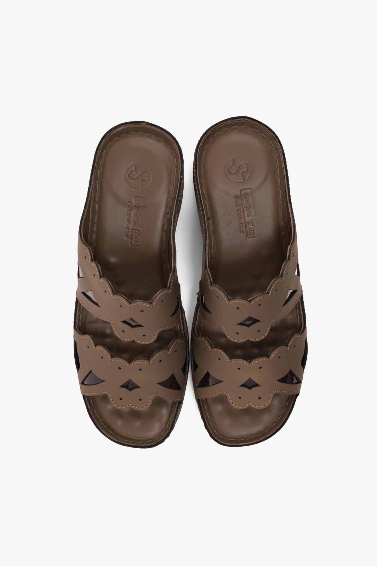 COMFORT PLUS OPEN -TOE SANDALS WITH CUTOUT DESIGN TRUFFLE