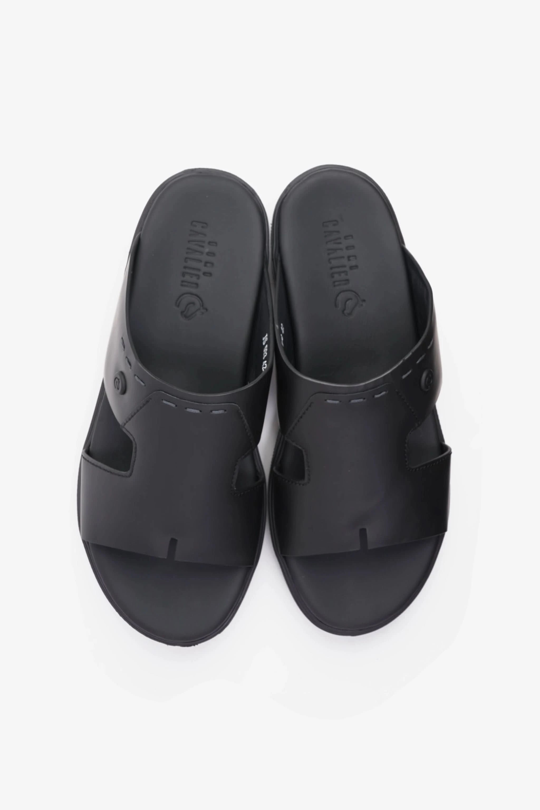 UOMO CAVALIER SLIP-ON DESIGN MEN SANDALS BLACK