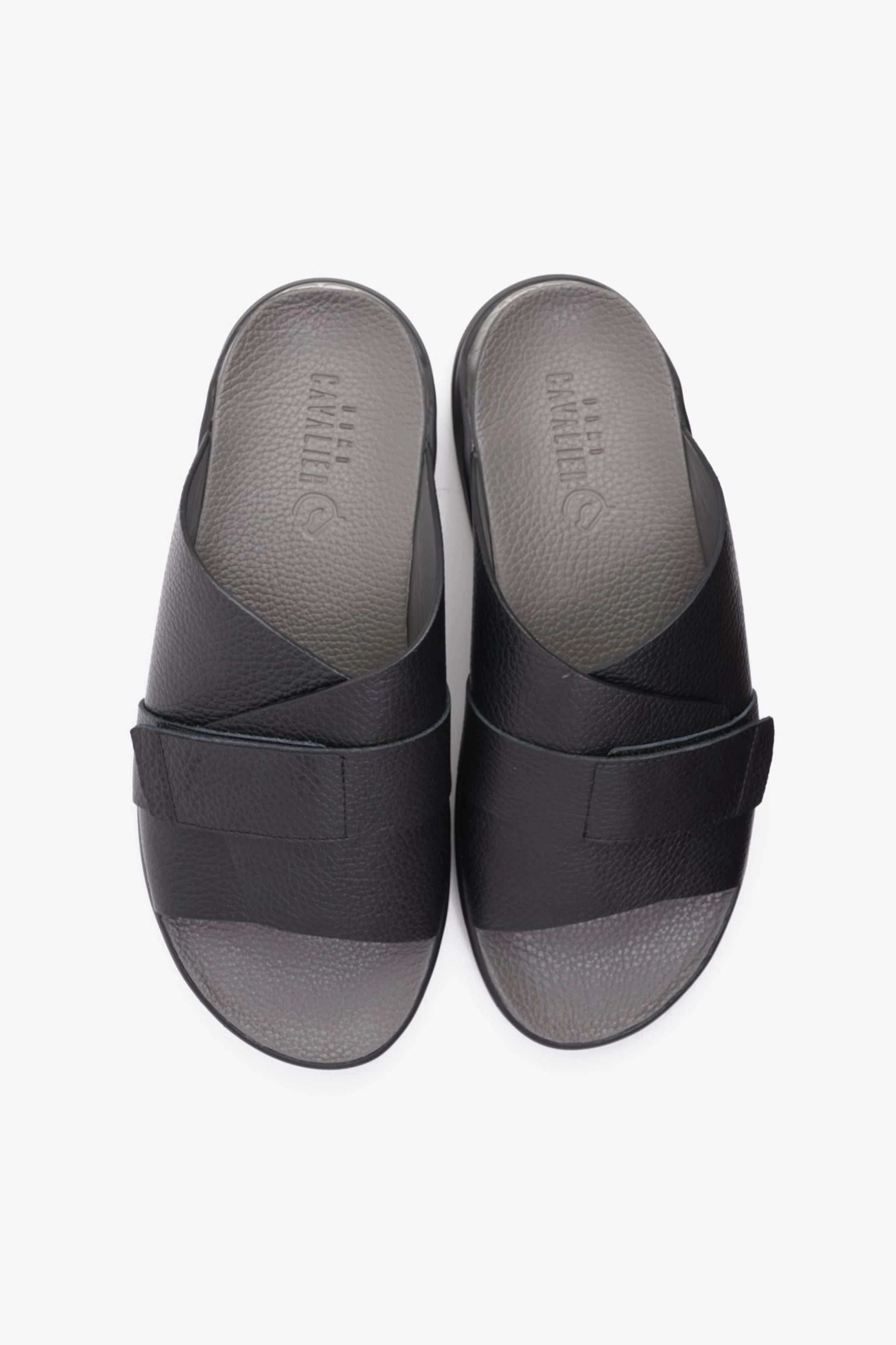 UOMO CAVALIER MEN'S STRAPPY SANDALS BLACK - Seventy7