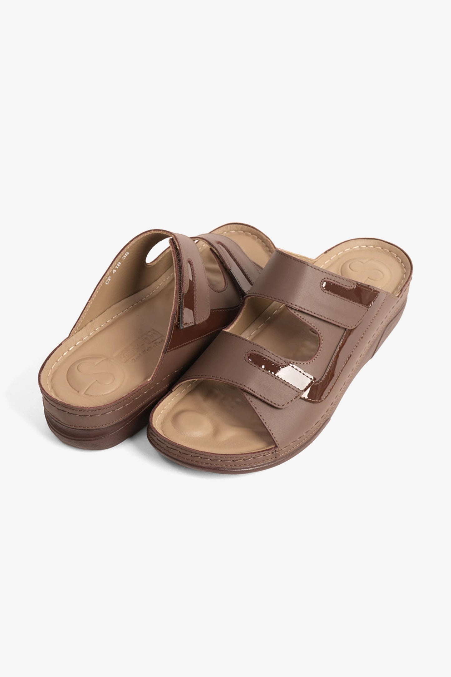 COMFORT PLUS WOMEN'S SANDALS SLEEK DESIGN WITH ADJUSTABLE STRAP BROWN